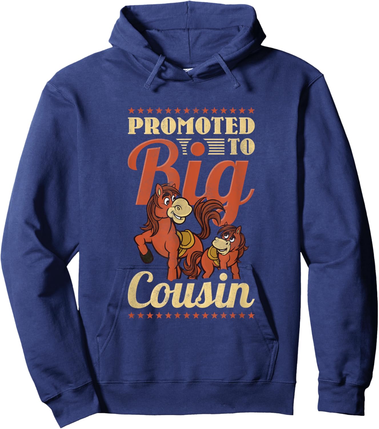 Promoted To Big Cousin, Horse Hoodie - Hoodie | Navy