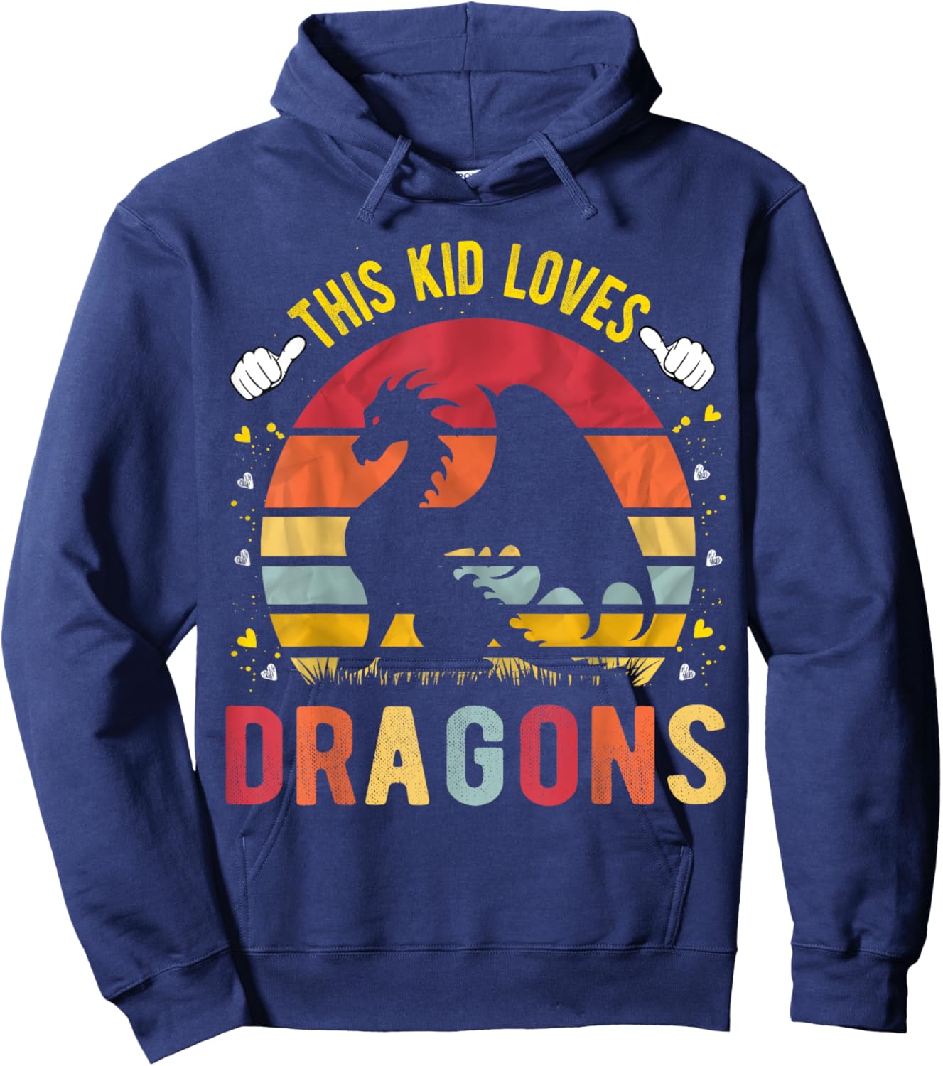 This Kid Loves Dragons Boys and Girls Dragon Gift Hoodie - Hoodie | Navy