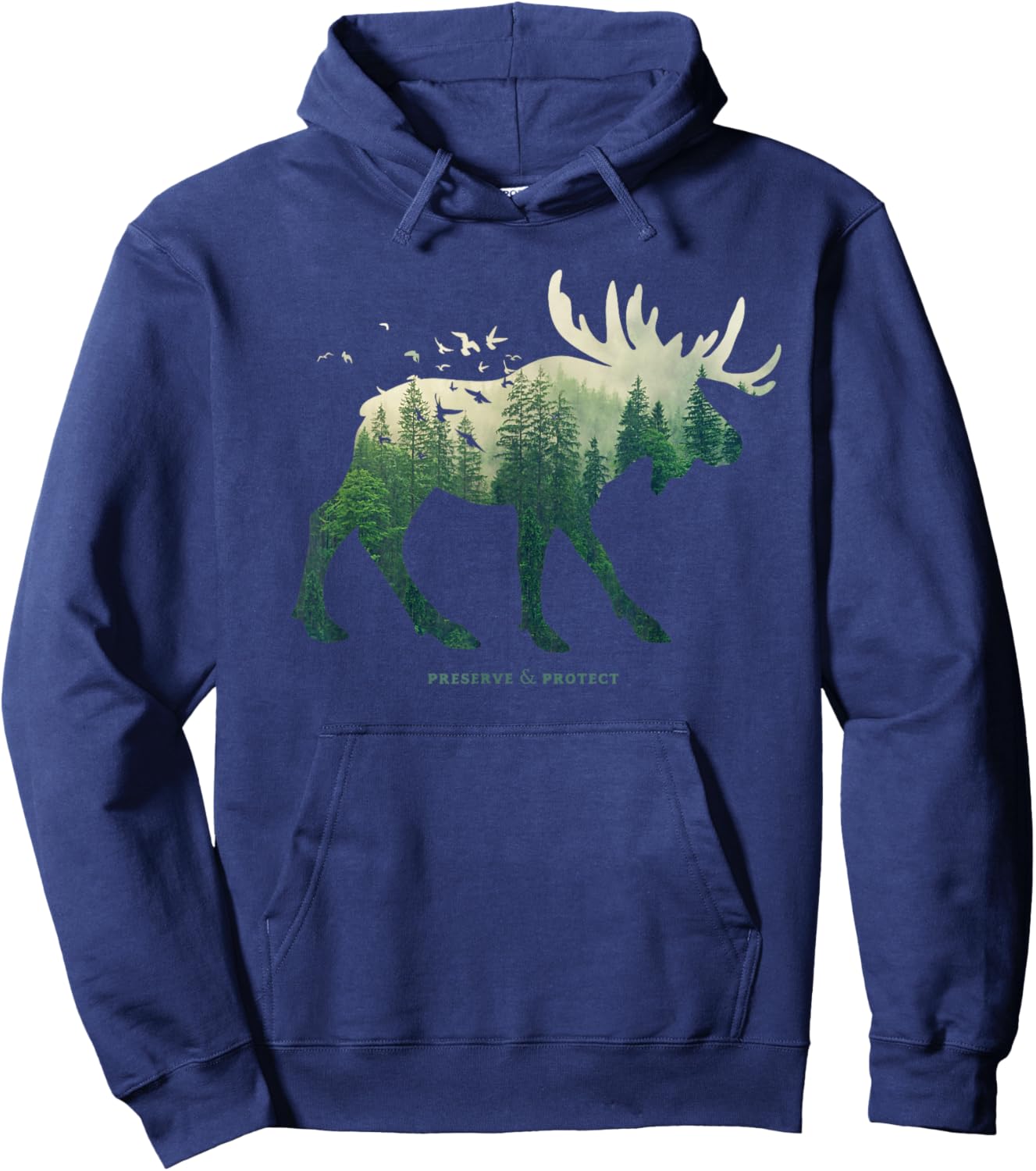 Preserve & Protect Vintage National Park Moose Hoodie - Hoodie | Navy