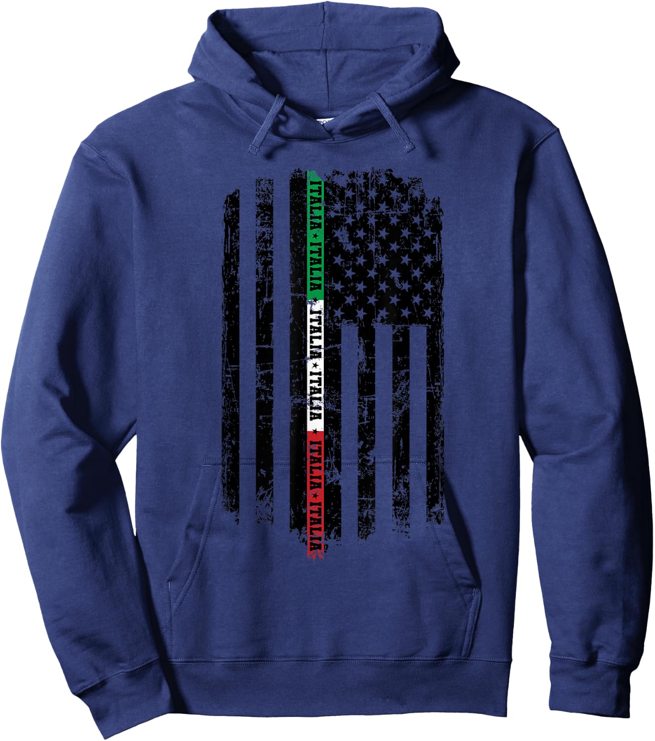 Italy Flag American Flag Italian Pride USA Patriotic Hoodie - Hoodie | Navy