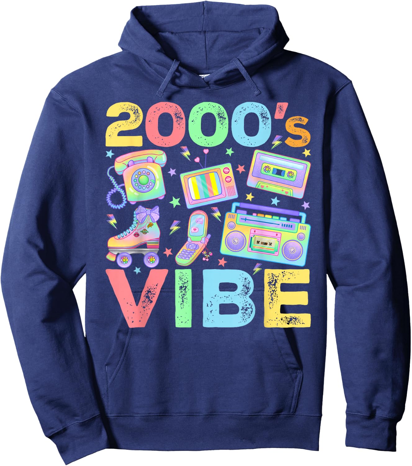 2000s Vibe 2000's Vintage Style 2000s Retro Party Hoodie - Hoodie | Navy