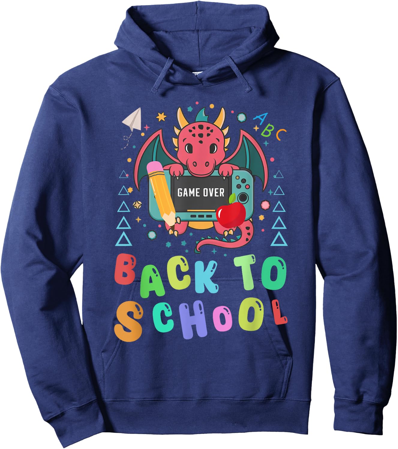 Funny Game Over Back To School Dragon Video Game Women Girls Kids Hoodie - Hoodie | Navy