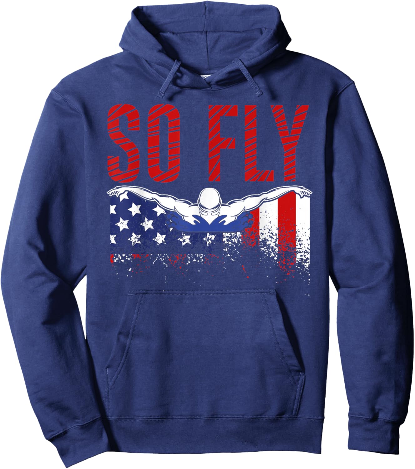 So Fly USA Swimming Team Sports Athlete US Swim Aquatic Hoodie - Hoodie | Navy