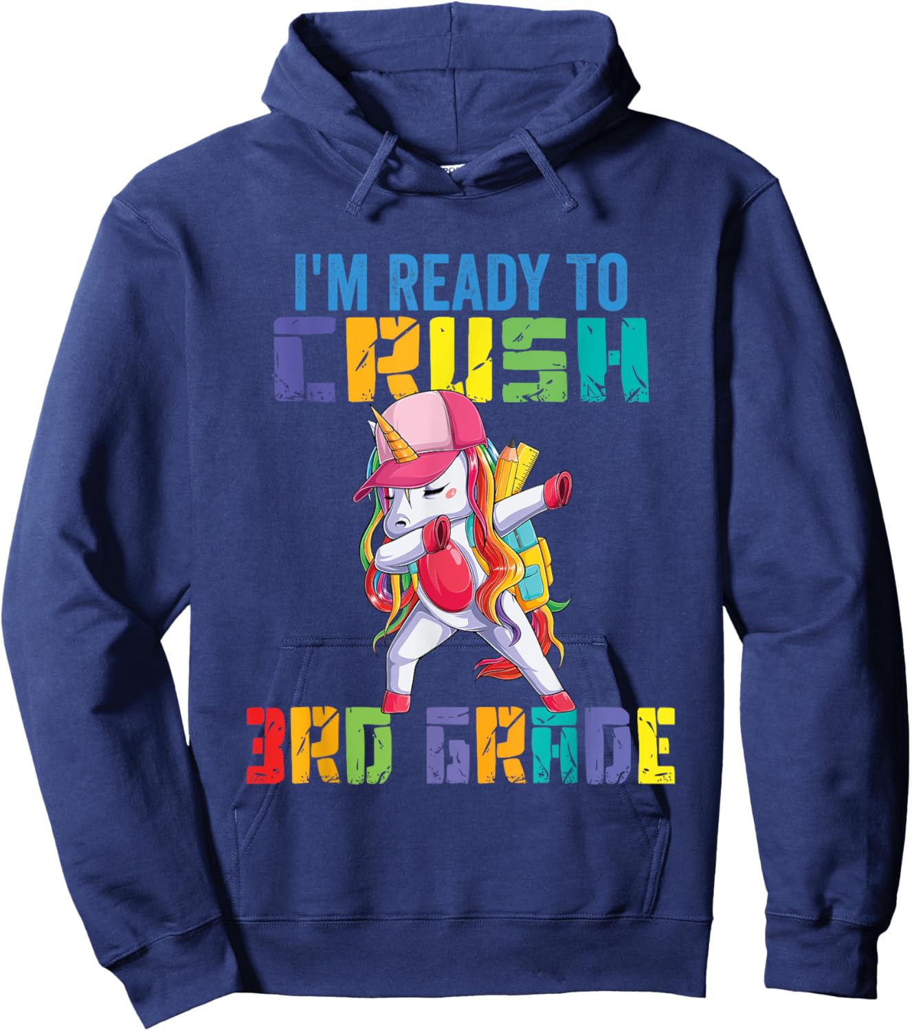 Ready To Crush 3rd Grade Grade Unicorn Hoodie - Hoodie | Navy