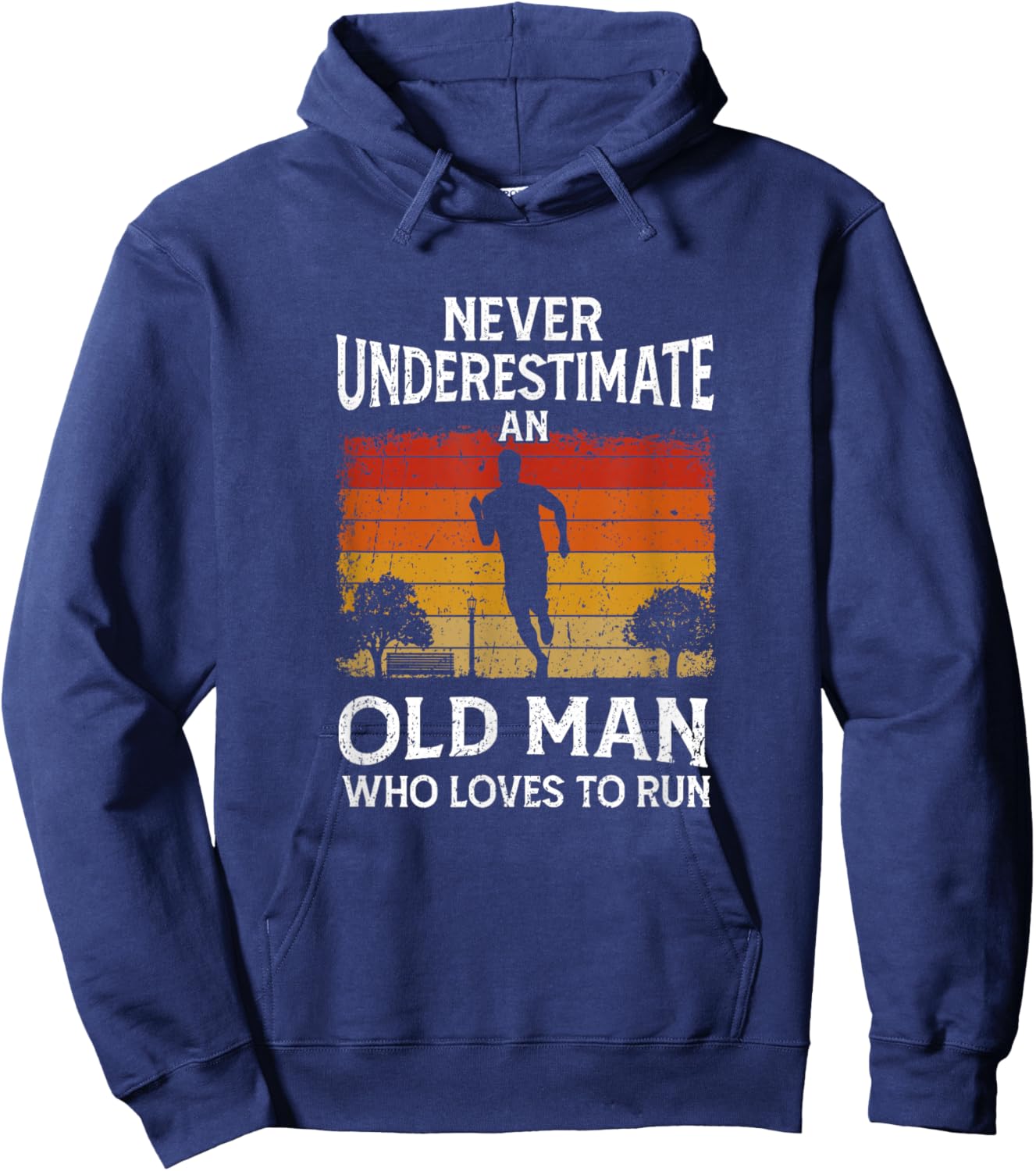 Jogger Never Underestimate An Old Man Who Loves To Run Hoodie - Hoodie | Navy