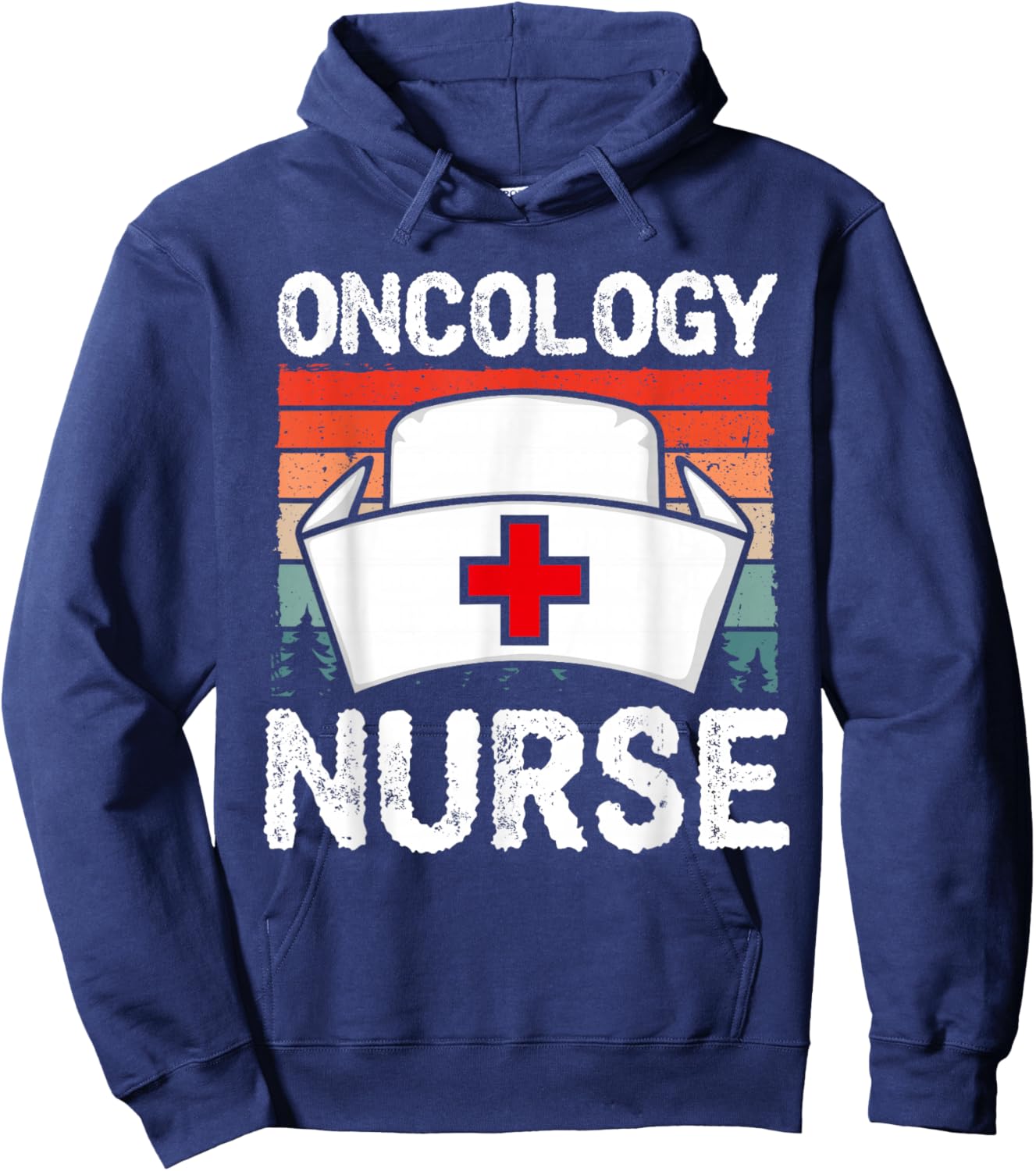 Cute Oncology Nurse Vintage Sunset Medical Nursing Scrubs Hoodie - Hoodie | Navy