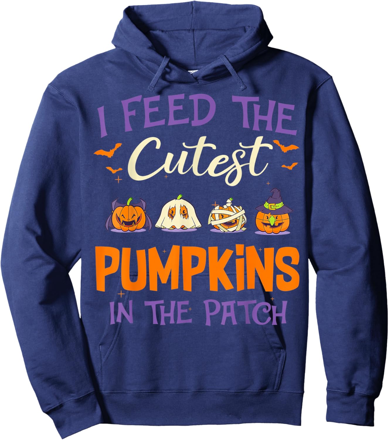 Lunch Lady I Feed The Cutest Pumpkins Lover Halloween Hoodie - Hoodie | Navy