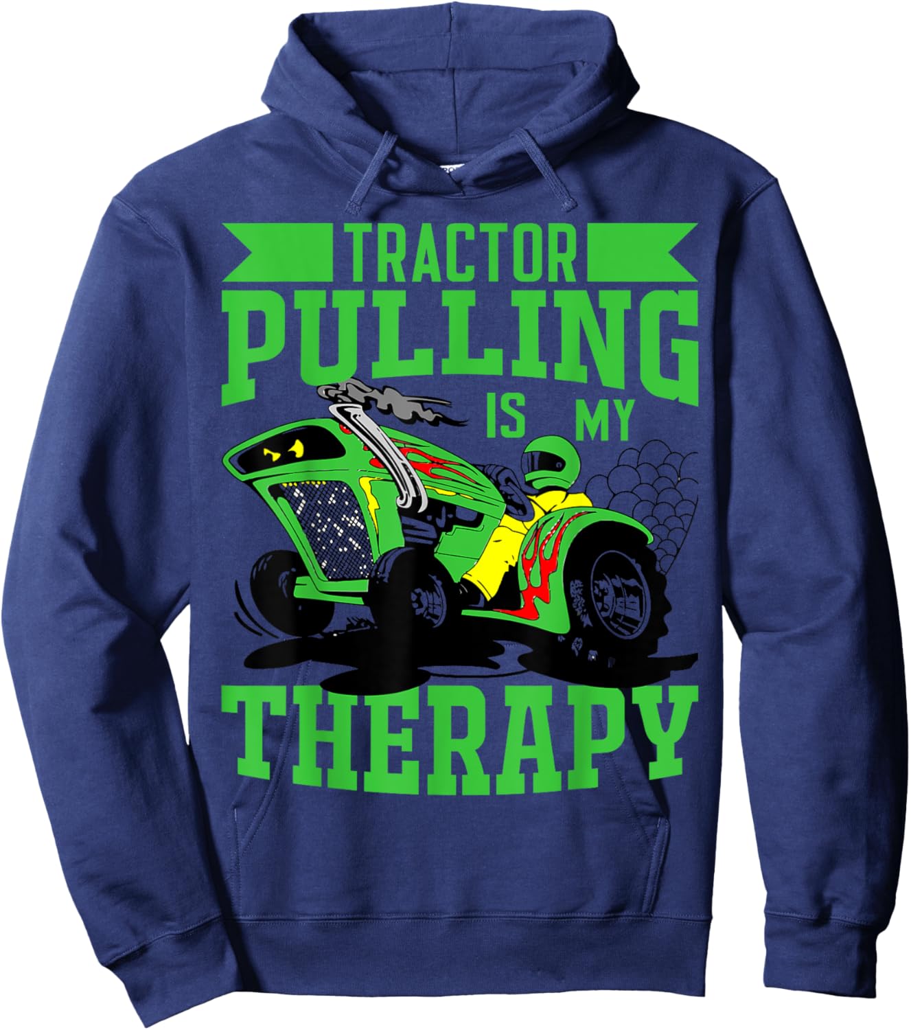 Tractor Towing Full Pull - Men's Black Small Classic Fit Short Sleeve Tractor Pulling Motorsport Hoodie - Hoodie | Navy