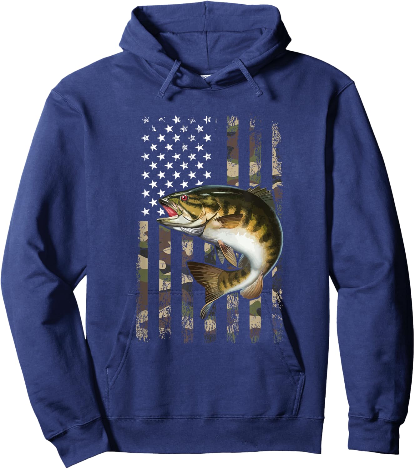 smallmouth bass American Flag, smallmouth bass Hoodie - Hoodie | Navy