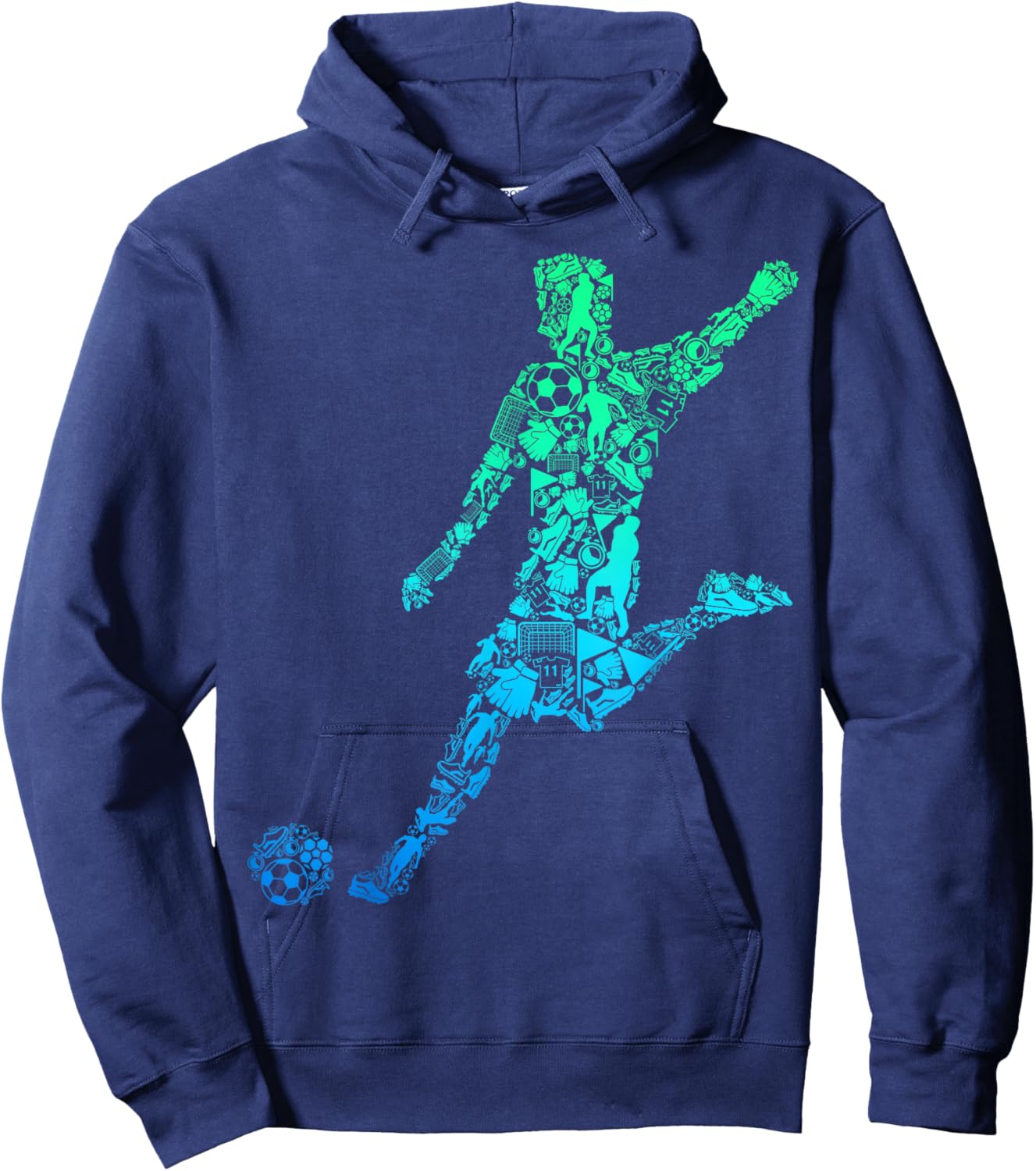 Soccer Player Boys Kids Youth Men Hoodie - Hoodie | Navy