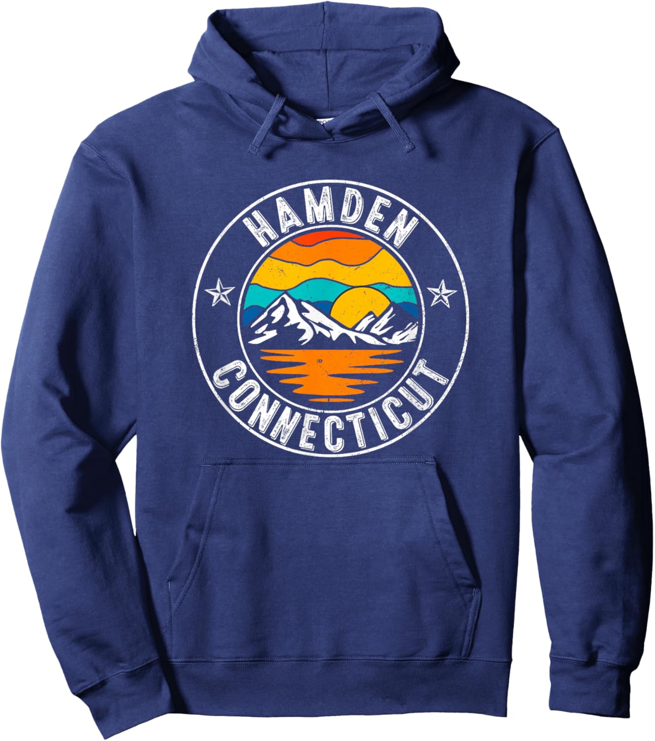 Retro 70s 80s Hamden Connecticut CT Hoodie - Hoodie | Navy