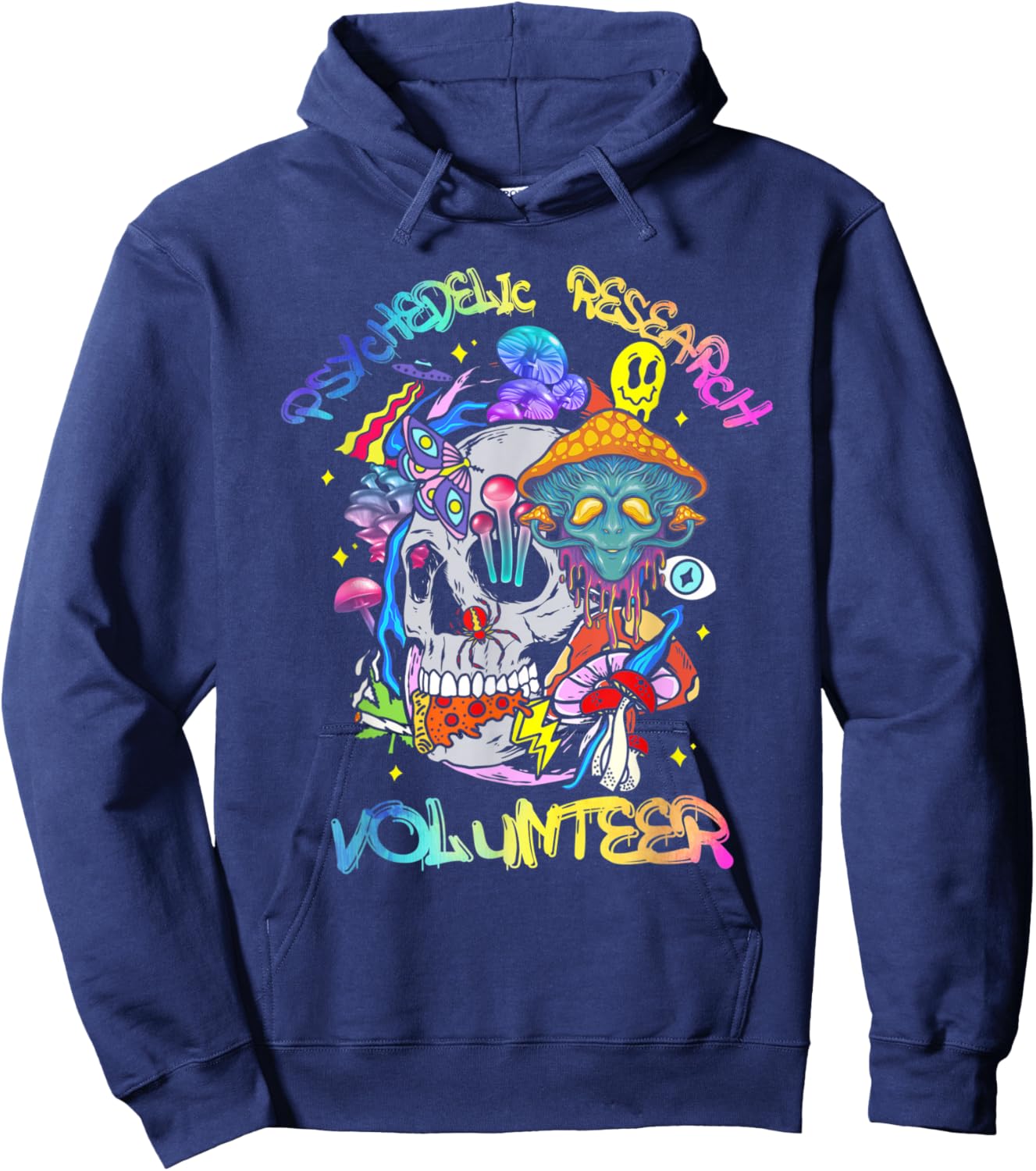 Psychedelic Mushroom Research Volunteer Hoodie - Hoodie | Navy