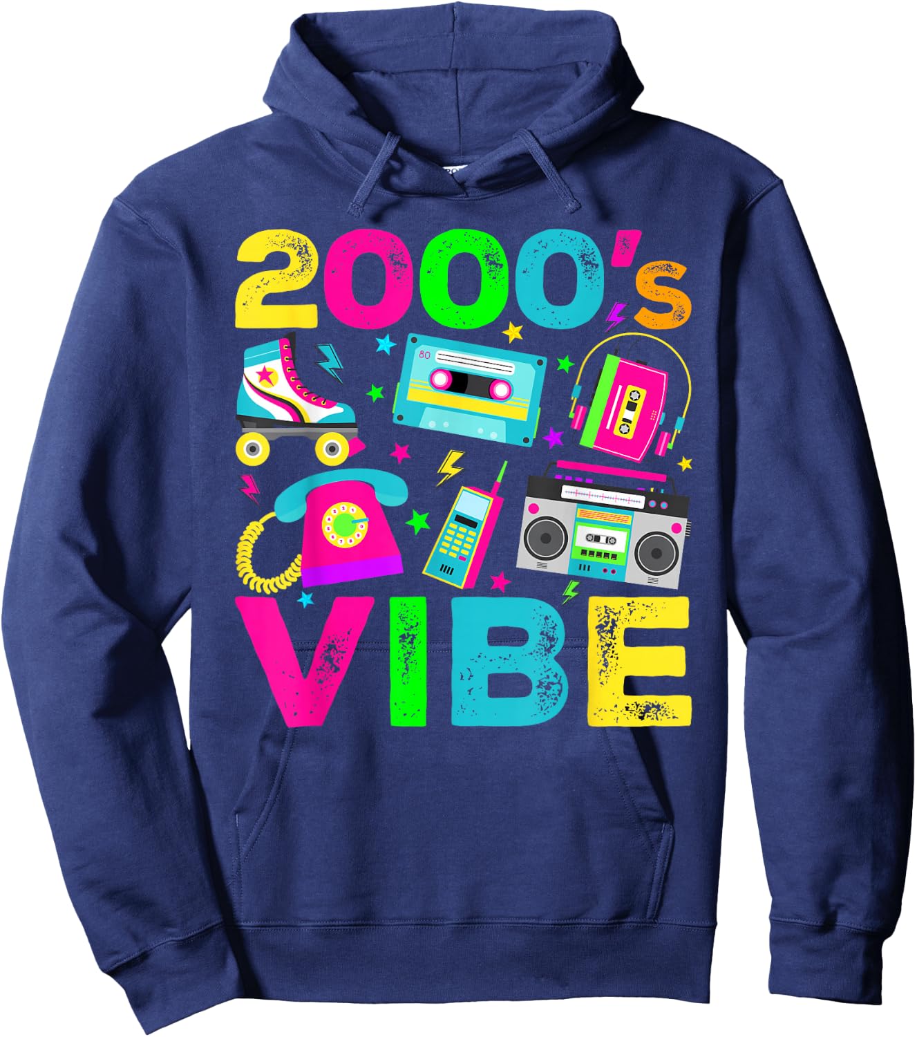 2000s Vibe 2000's Vintage Style 2000s Retro Party Hoodie - Hoodie | Navy