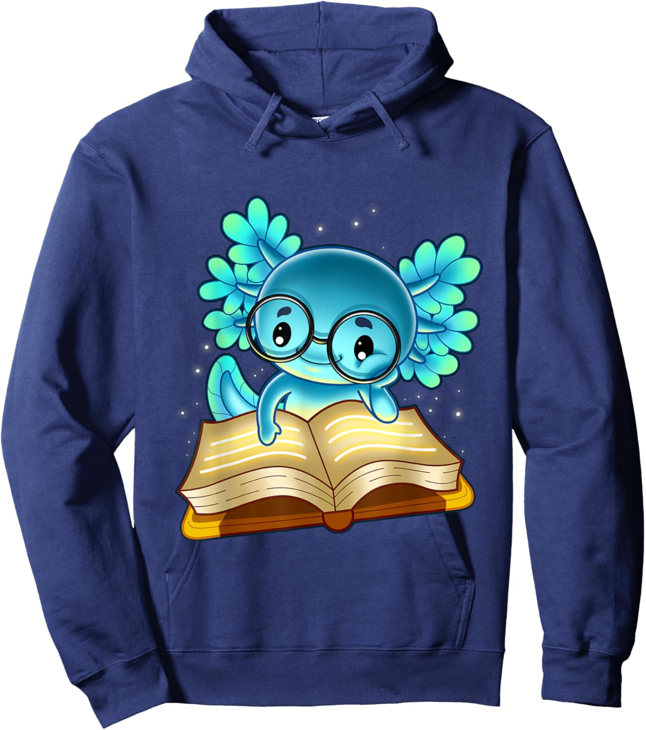 Axolotl Read Book Ambystoma Mexicanum Mexican Walking Fish Hoodie - Hoodie | Navy