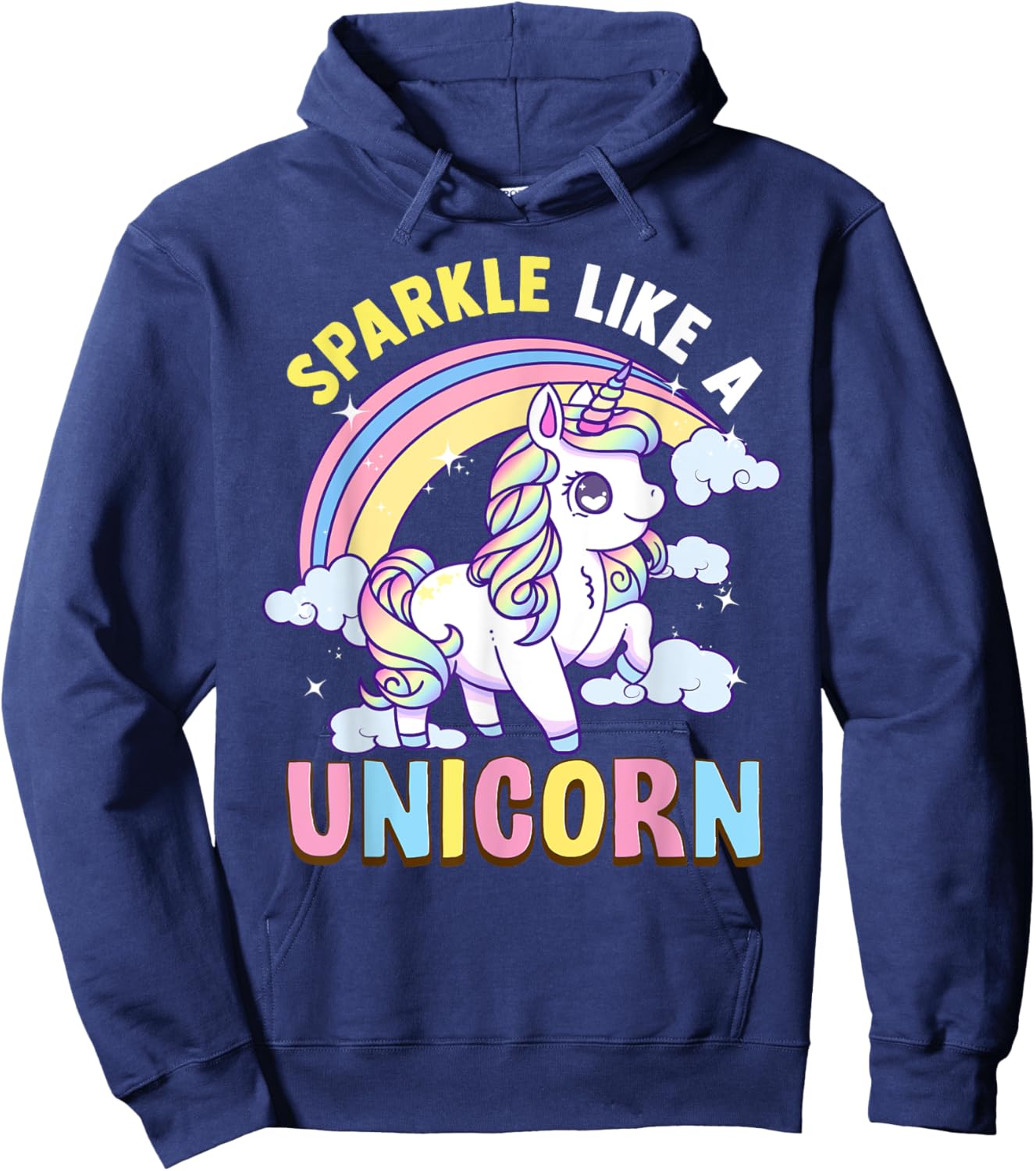 Unicorn Rainbow Kawaii Anime Pastel Sparkle Like A Unicorn Hoodie - Hoodie | Navy