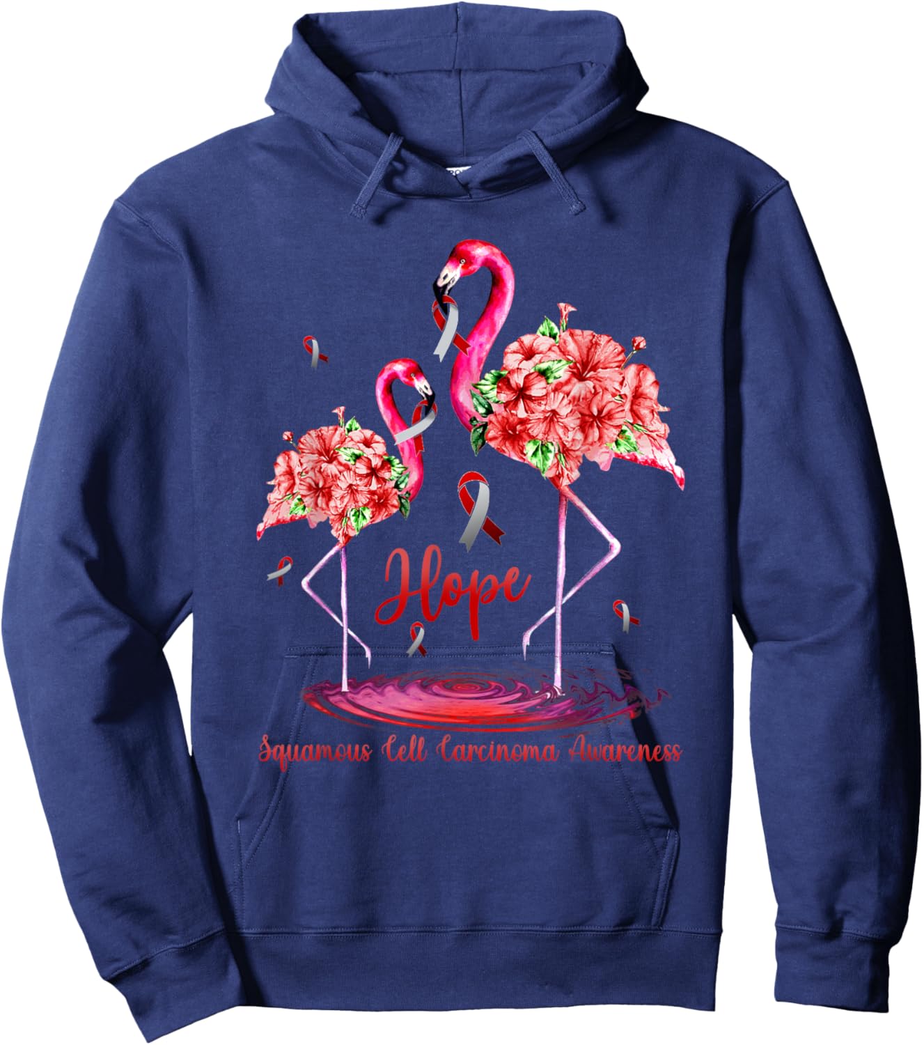 Flamingo Squamous Cell Carcinoma Awareness Hoodie - Hoodie | Navy