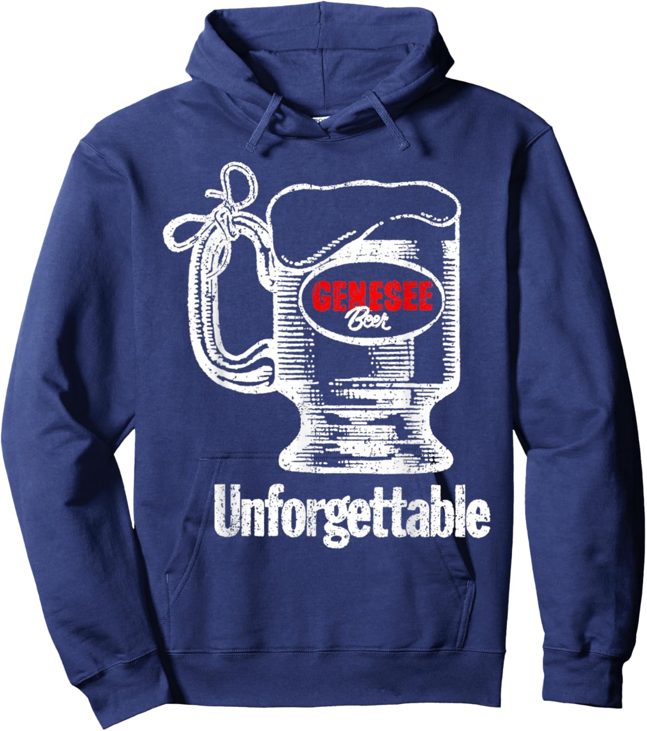 Vintage Genesee Beer Ad Hoodie - Hoodie | Navy