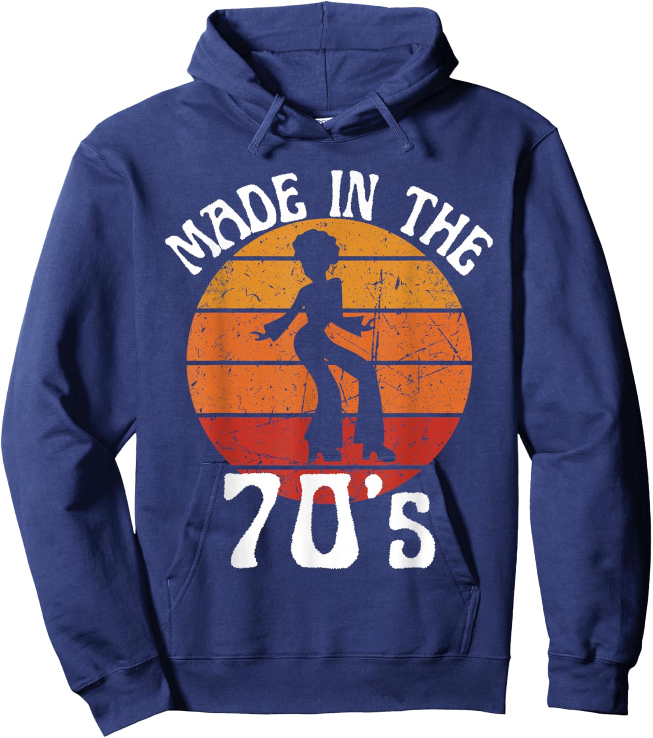 Made in 70s Black Afro African American Dancer Sunset Hoodie - Hoodie | Navy