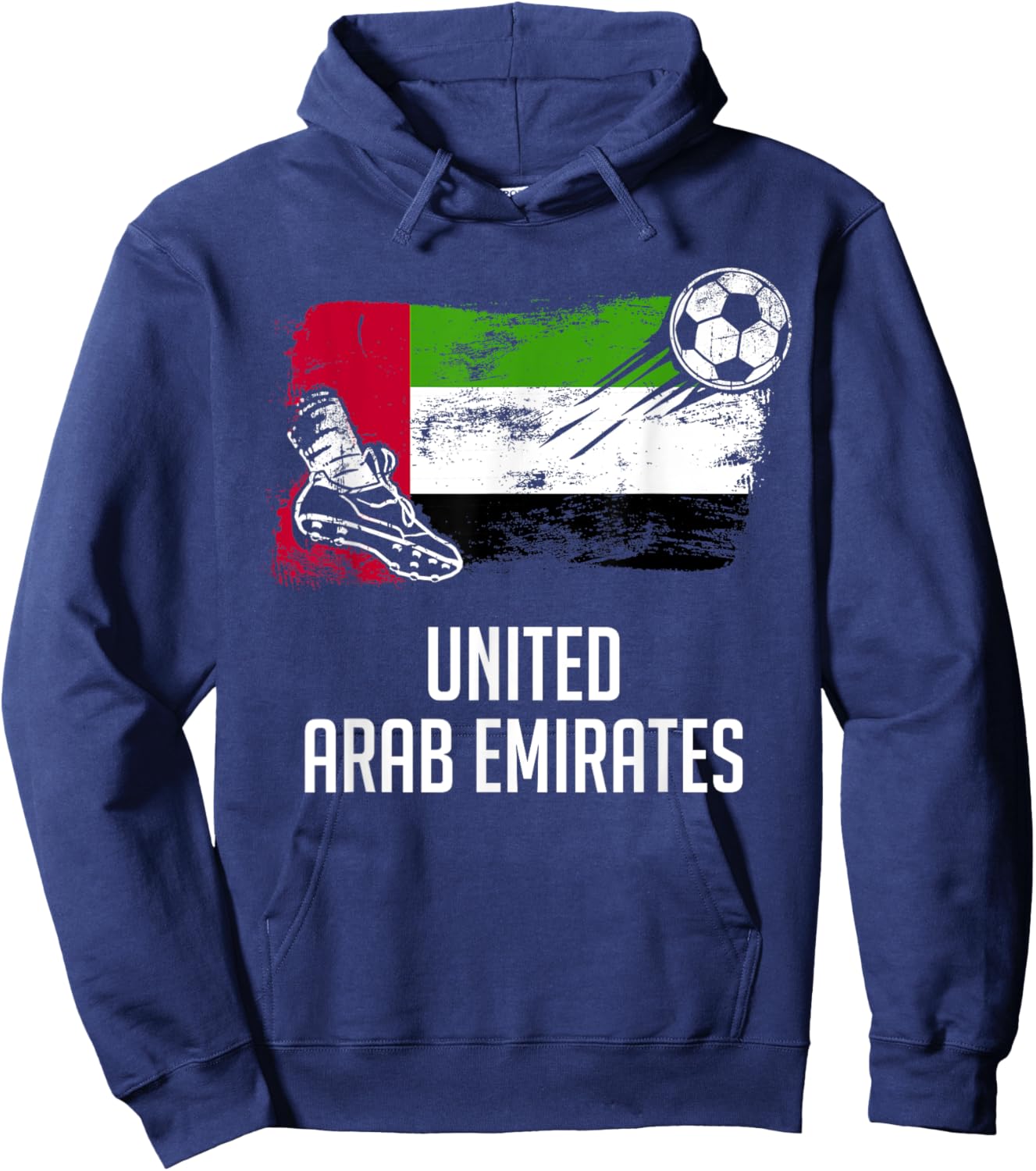 United Arab Emirates Flag Jersey Emirati Soccer Team Hoodie - Hoodie | Navy