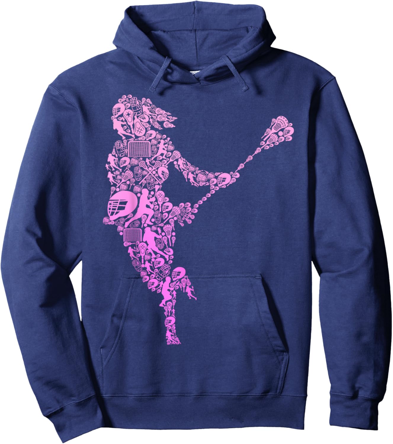 Lacrosse Player Youth Women Girls Kids Hoodie - Hoodie | Navy