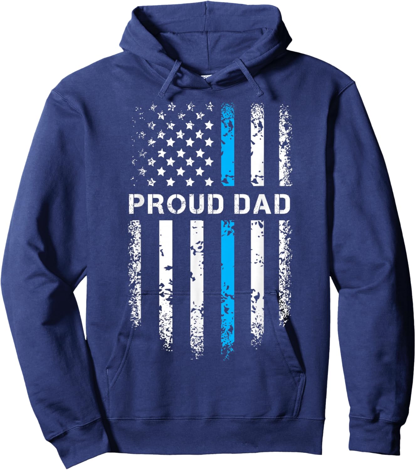 Proud Dad Patriotic Law Enforcement Supporter Police Officer Hoodie - Hoodie | Navy