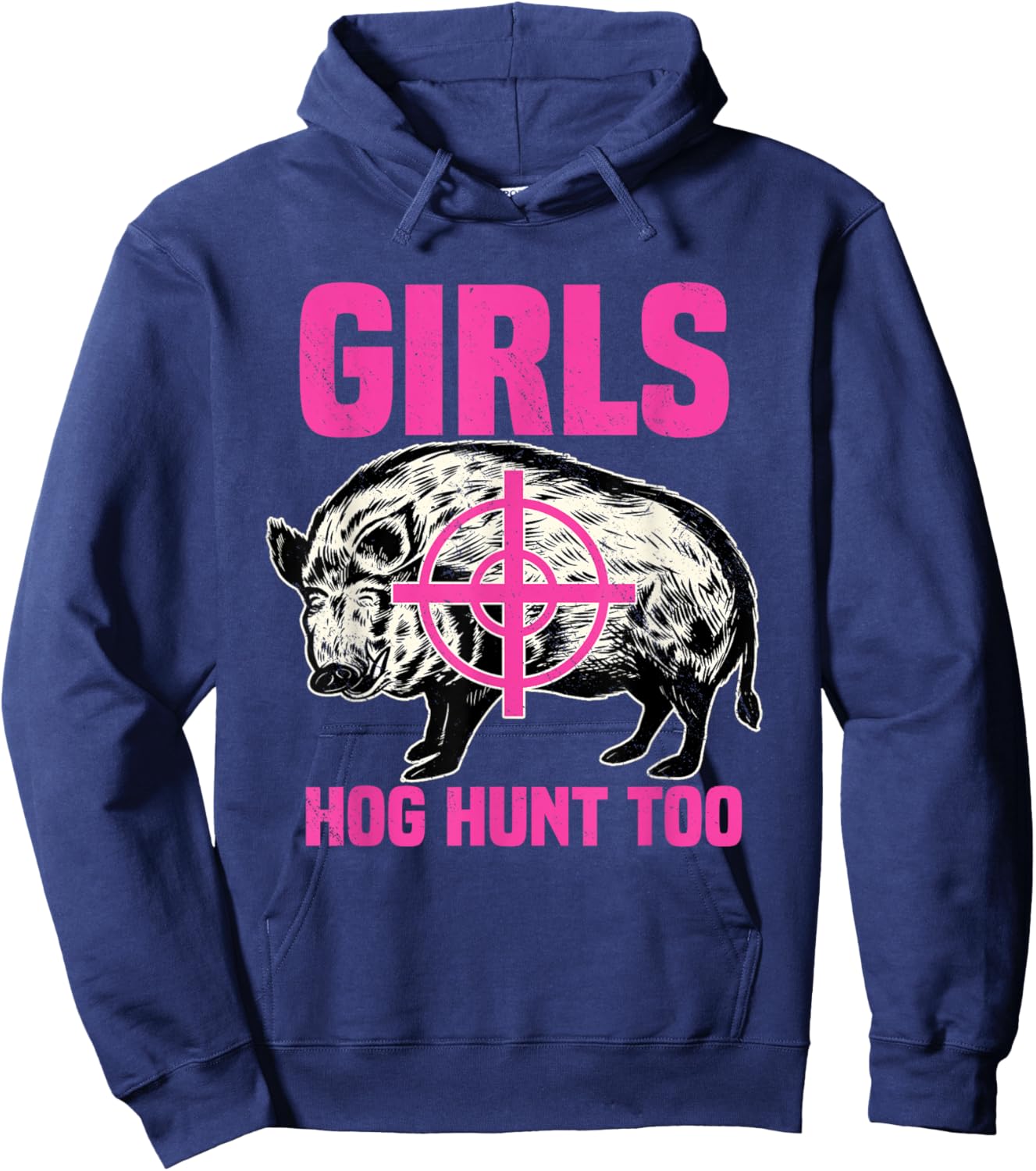 Hog Hunting Boar Pig Hunter Huntsman Hoodie - Hoodie | Navy