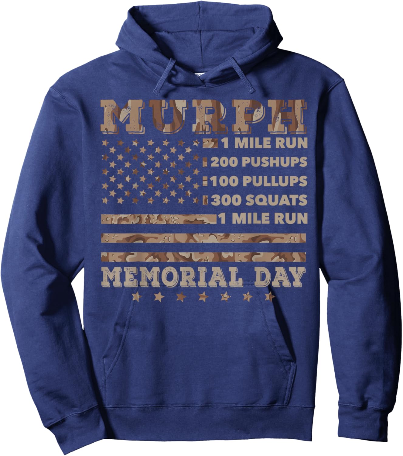 Murph 2021 Workout Challenge American Memorial Day Murph Hoodie - Hoodie | Navy