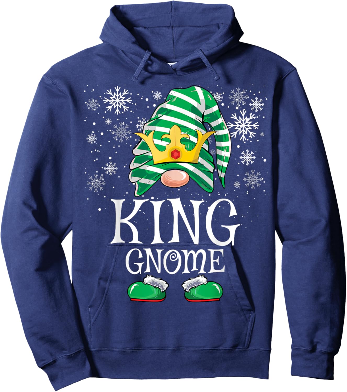 King Gnome Matching Family Gnomes Funny Christmas Hoodie - Hoodie | Navy