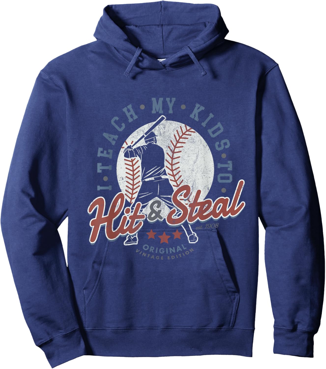 I Teach My Kids To Hit And Steal Baseball Coaching Softball Hoodie - Hoodie | Navy
