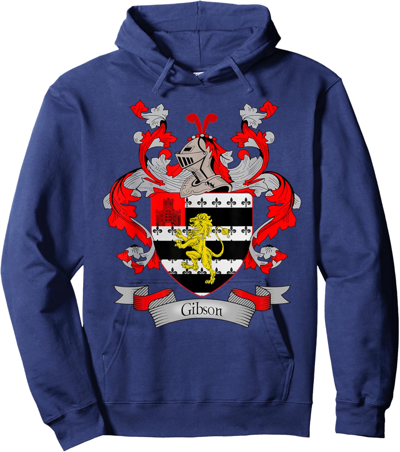 Gibson Coat of Arms | Gibson Surname Family Crest Hoodie - Hoodie | Navy