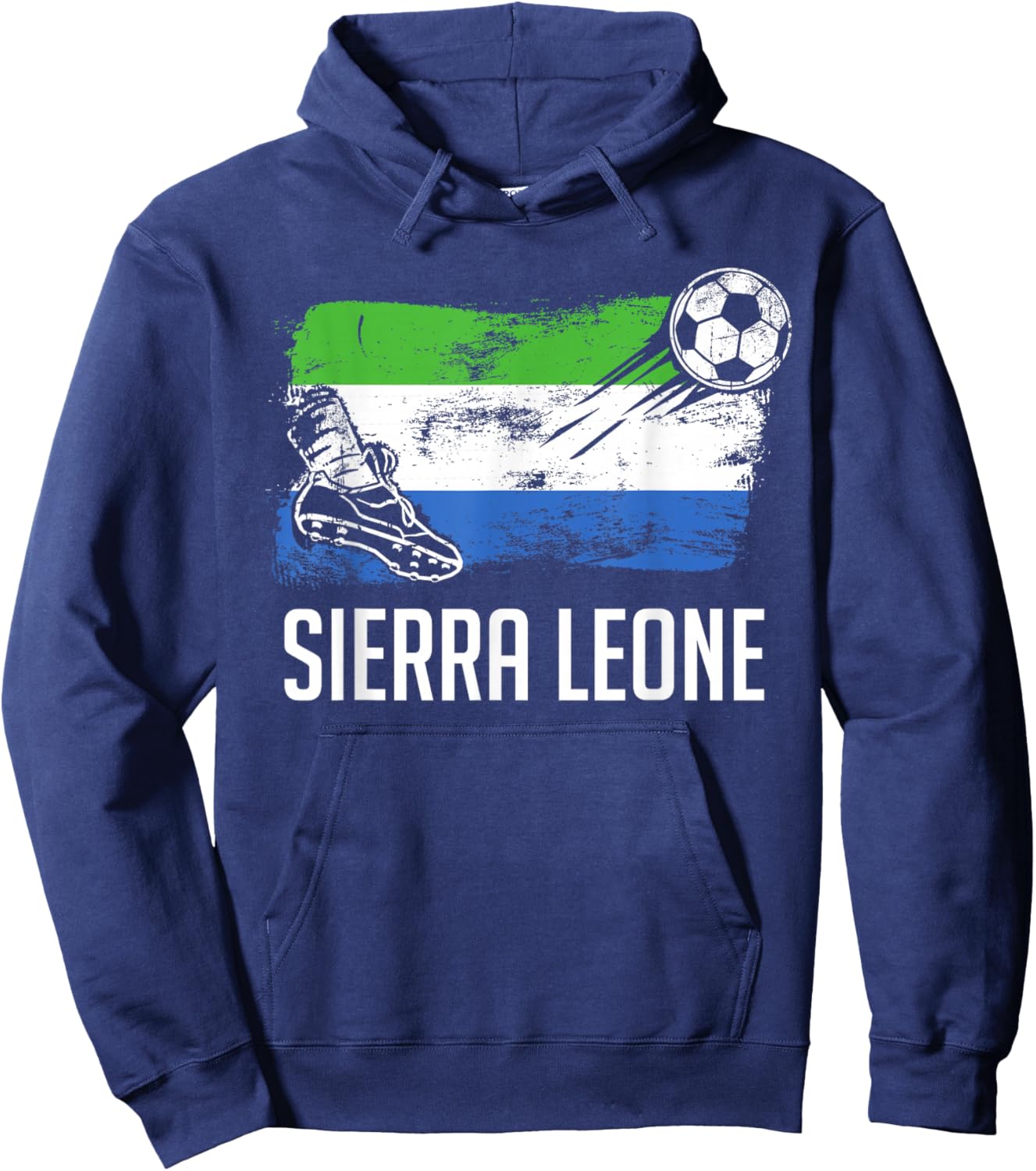 Sierra Leone Flag Jersey Sierra Leonian Soccer Team Hoodie - Hoodie | Navy