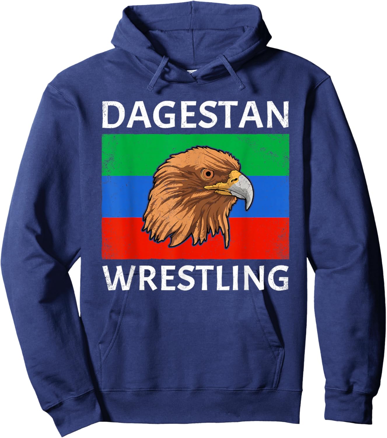 Sambo Dagestan Wrestling Eagle Dagestan Flag Hoodie - Hoodie | Navy