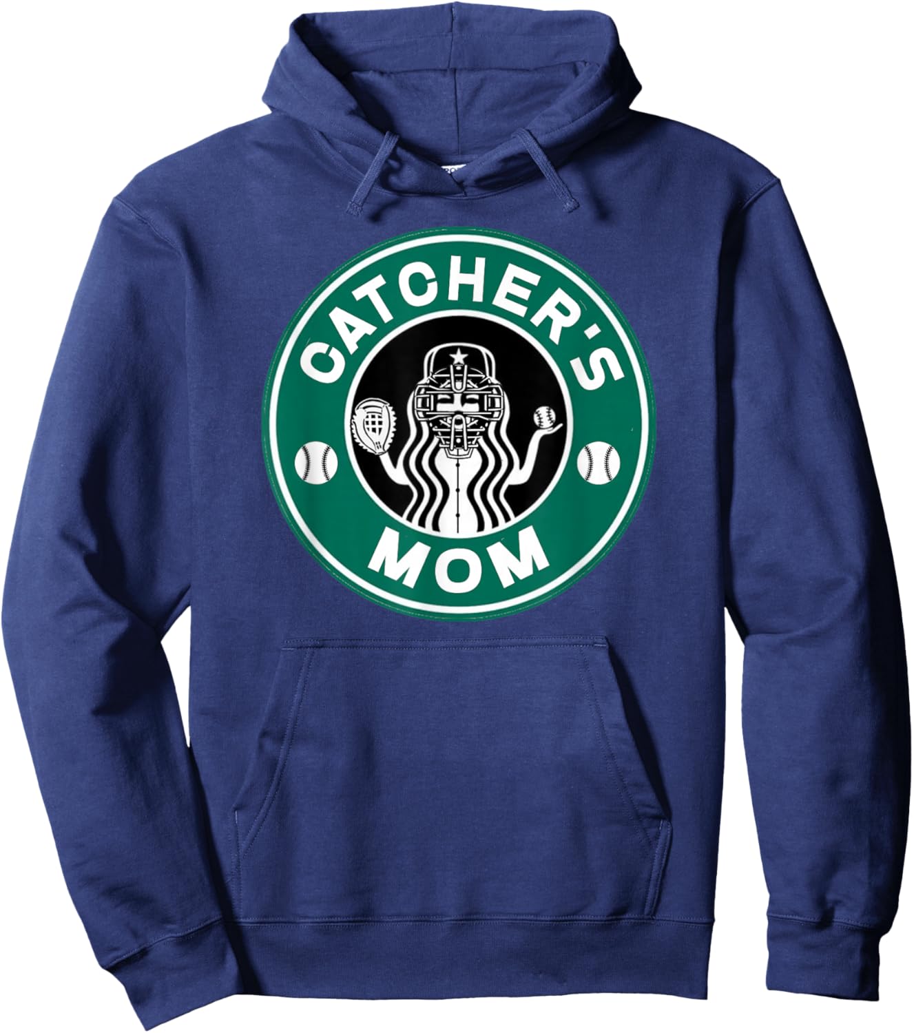 Softball Catcher's Mom Mother of Softball Catcher Hoodie - Hoodie | Navy