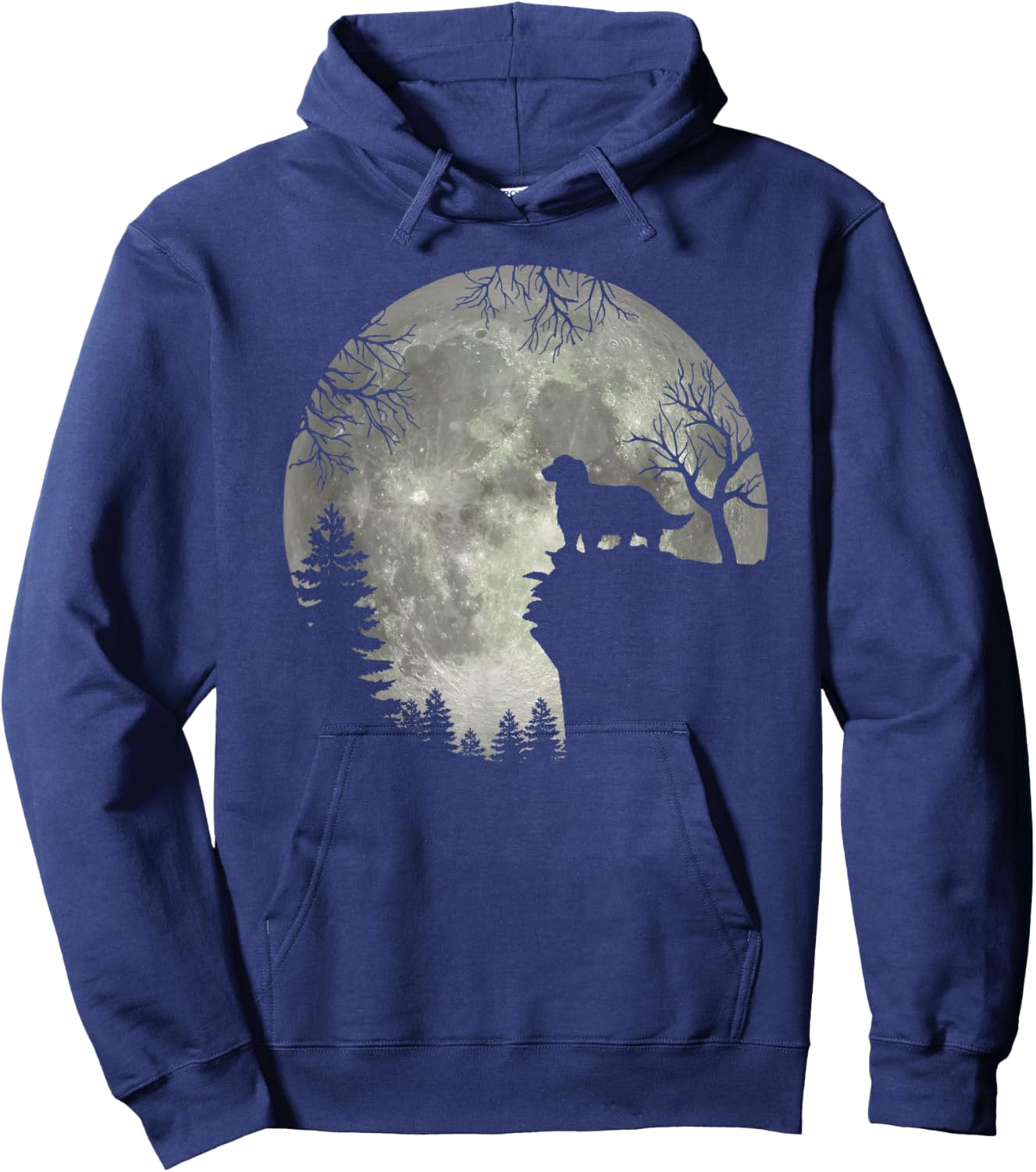 English Springer Spaniel And Moon Halloween Hoodie - Hoodie | Navy