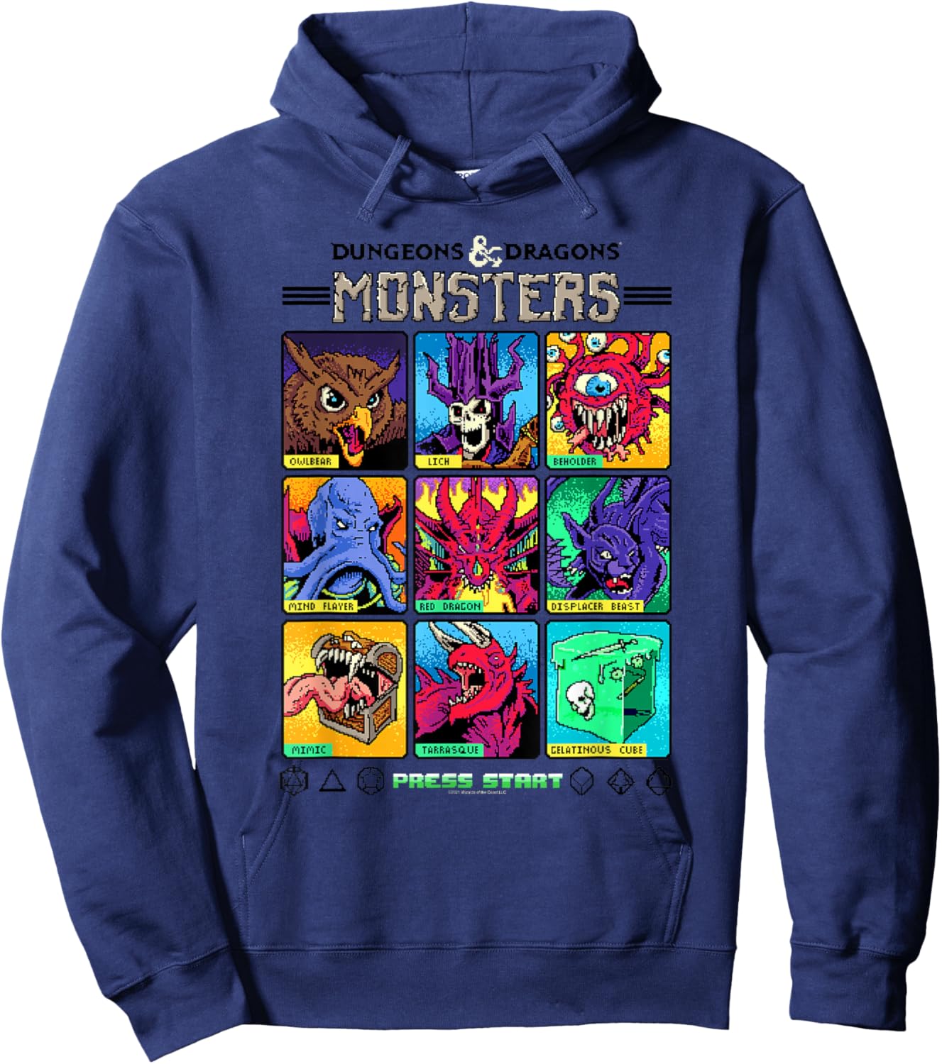 Dungeons & Dragons Wizards of the Coast Monster Select Menu Hoodie - Hoodie | Navy