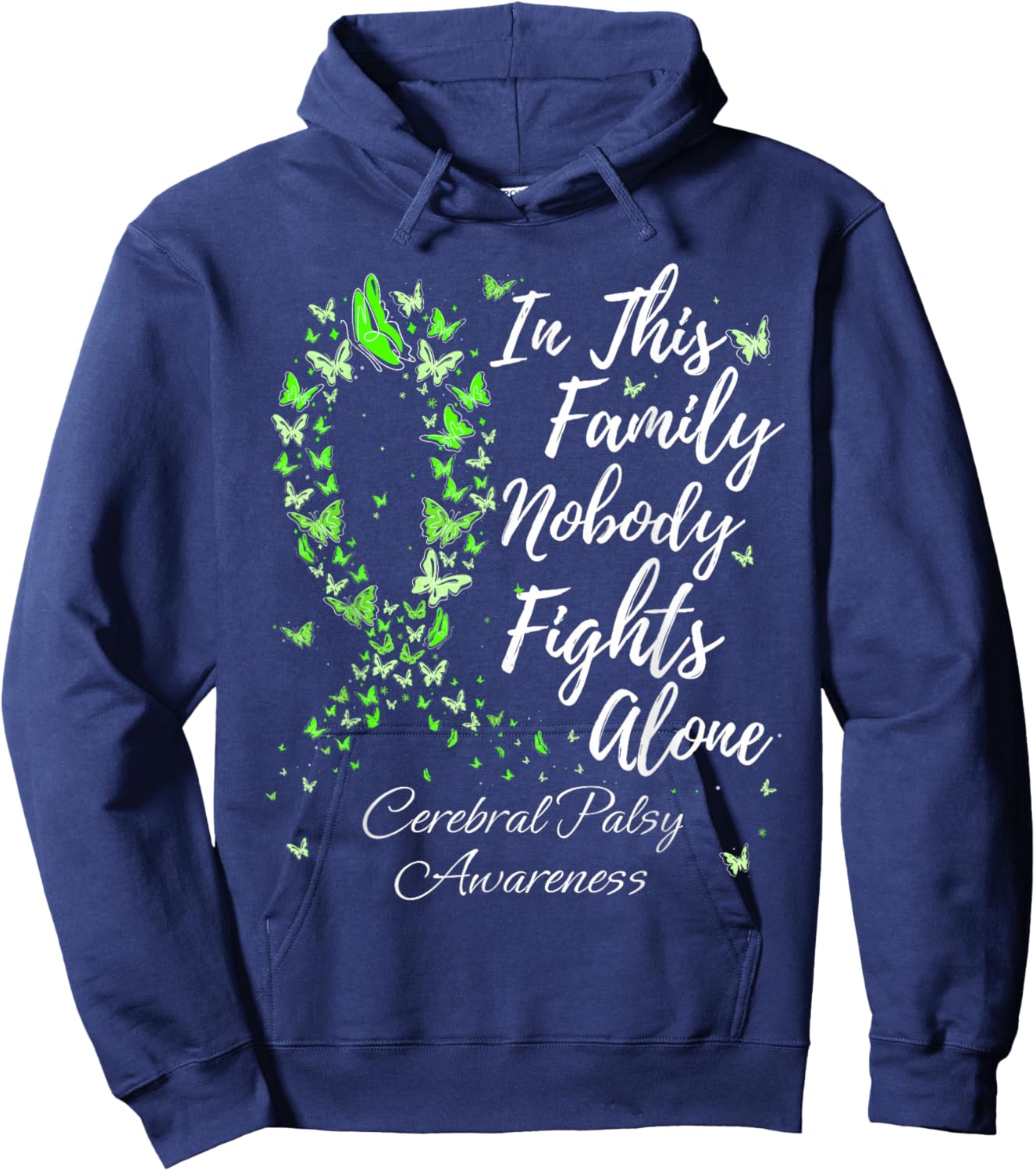 Family Support Cerebral Palsy CP Awareness Hoodie - Hoodie | Navy