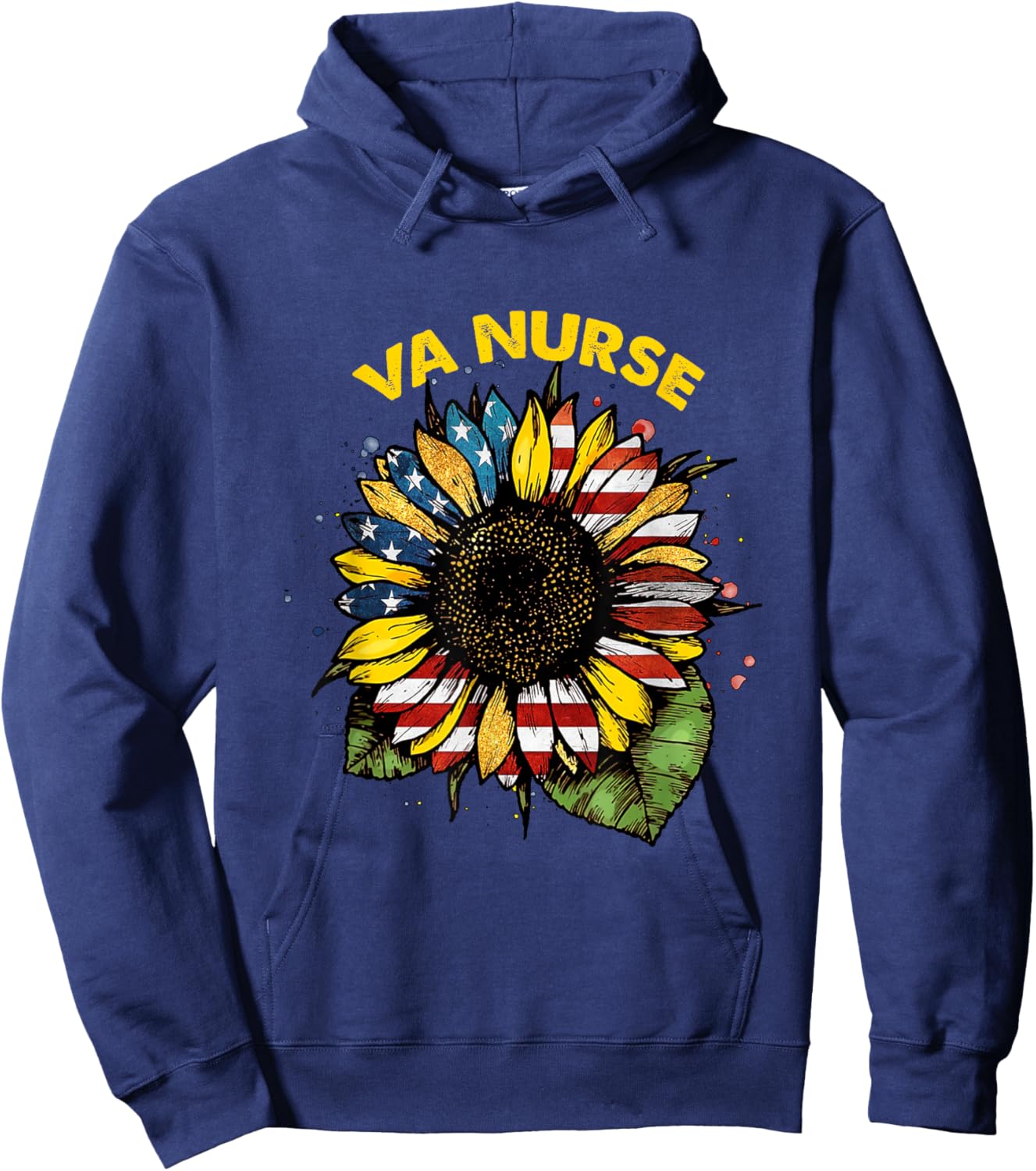 Vintage 4th of July Va Nurse Patriotic Real American Cute Hoodie - Hoodie | Navy