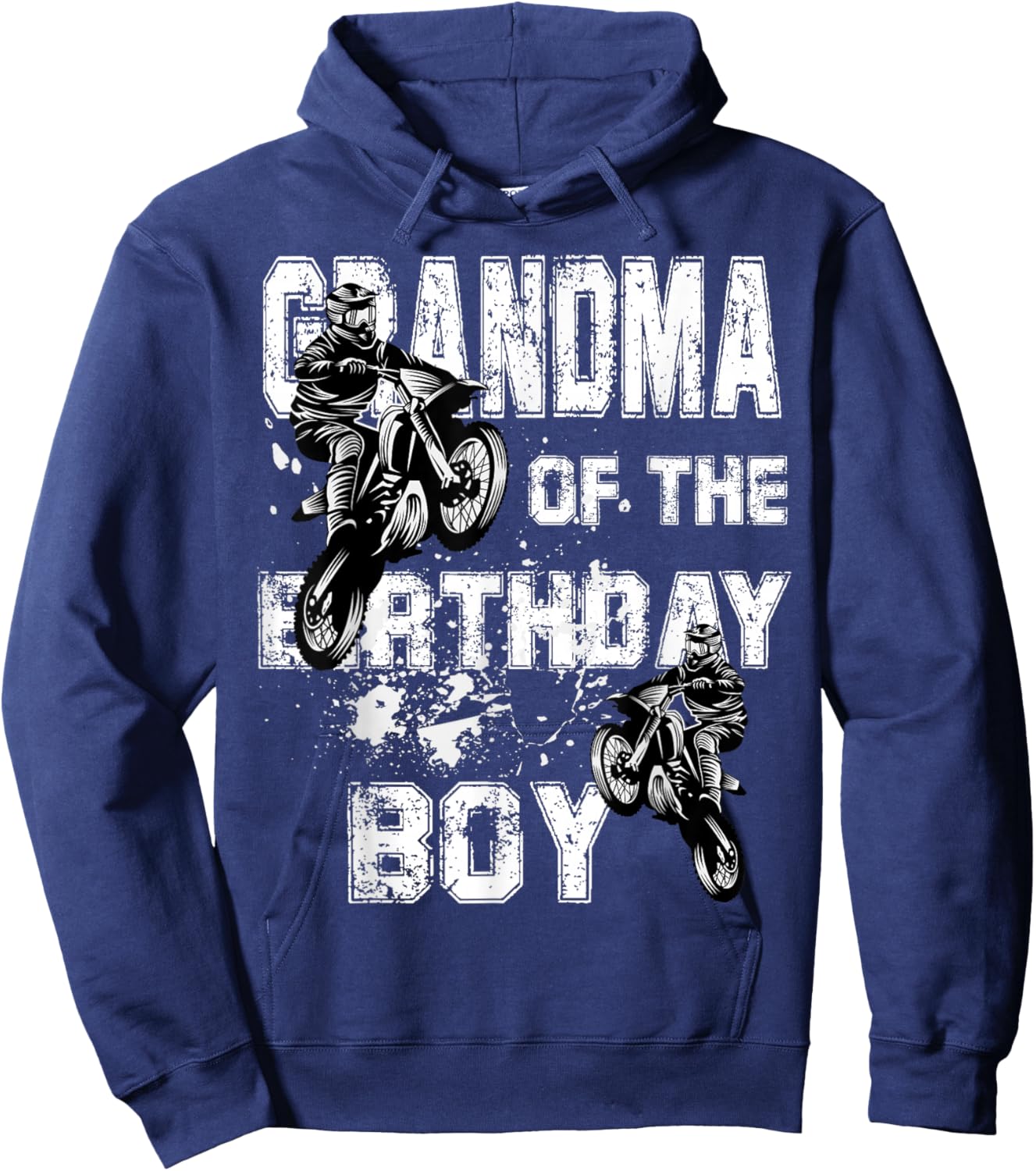 Grandma Of The Birthday Boy Motocross Ride Motorcycle Hoodie - Hoodie | Navy