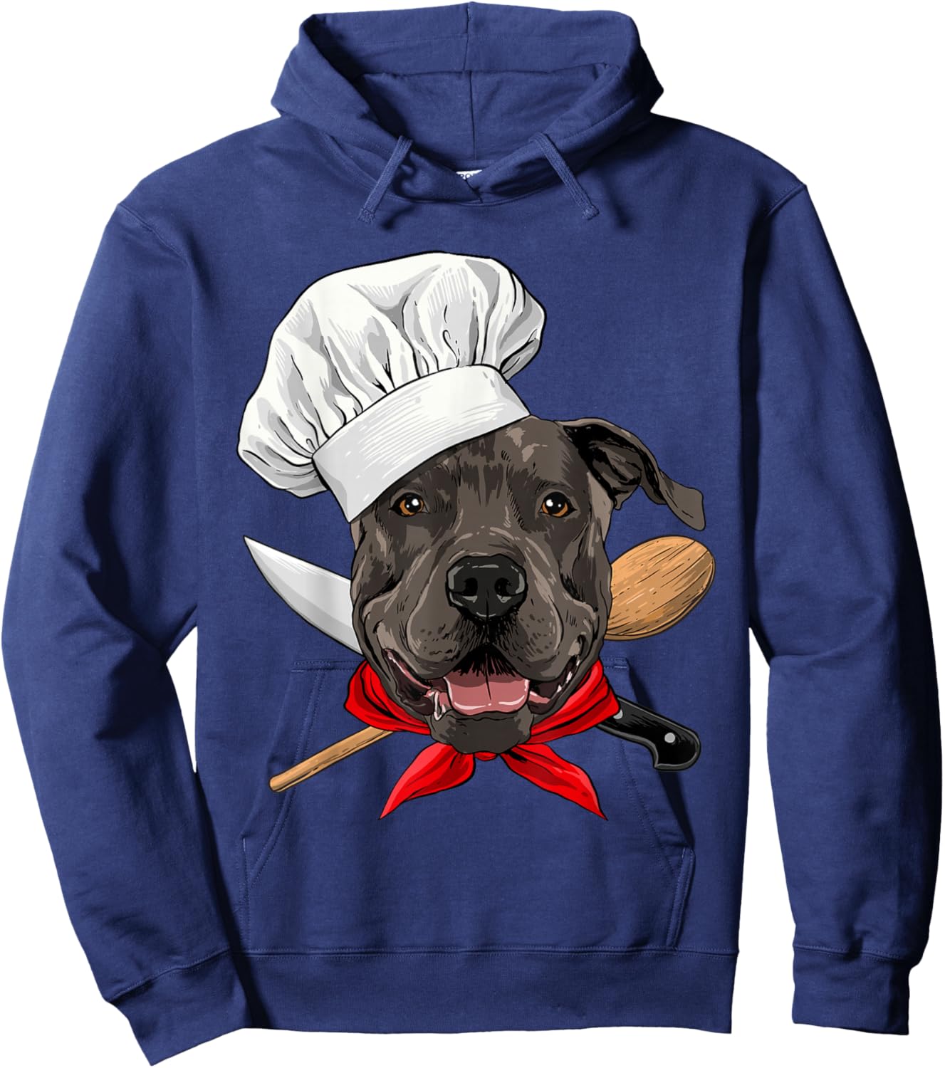 Pit Bull Chef Dog, Cooking Baking Lover Hoodie - Hoodie | Navy