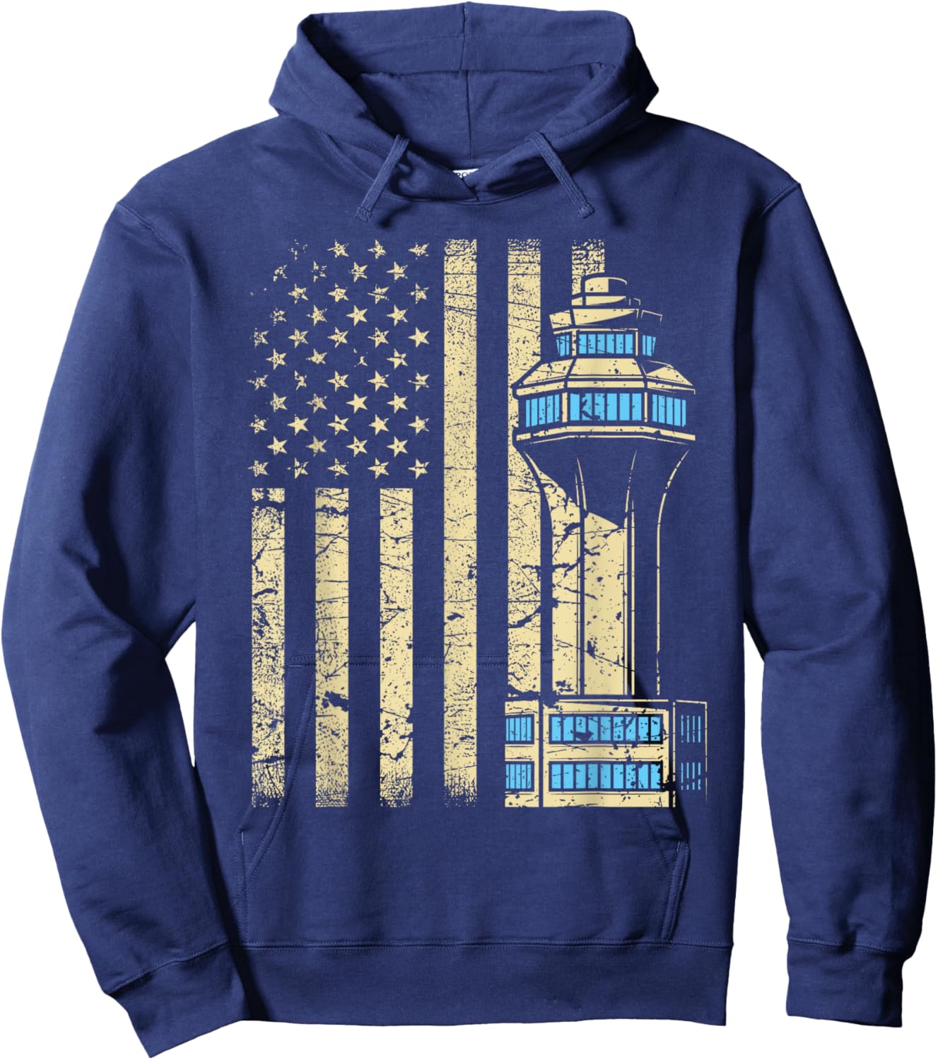Air Traffic Controller Tower - Aircraft Airspace ATC Hoodie - Hoodie | Navy