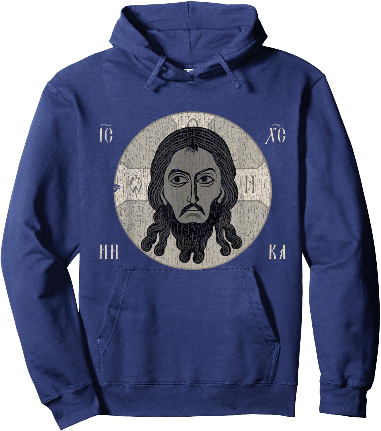 Vintage Savior Jesus Christ Icon Not Made By Hands Hoodie - Hoodie | Navy