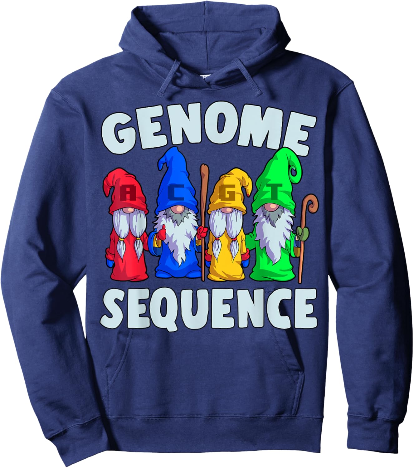 Genome Sequence Funny Gnome Biology Physics Science Pun Hoodie - Hoodie | Navy