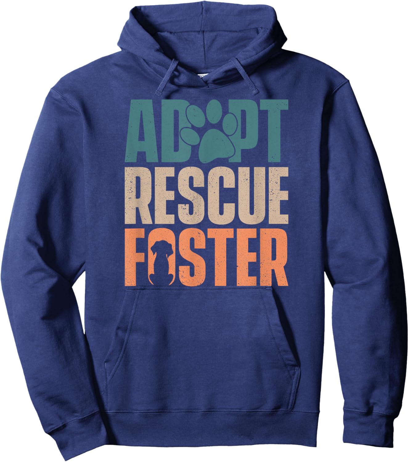Cute Dog Adoption Rescue - Adopt Rescue Foster Women Girls Kids Hoodie - Hoodie | Navy