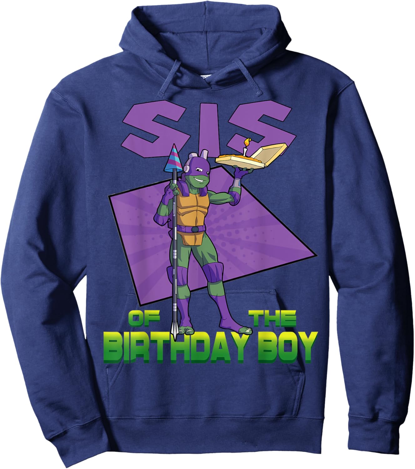 Mademark x Teenage Mutant Ninja Turtles - Donnie Sister of the Birthday Boy Pizza Theme Party Hoodie - Hoodie | Navy