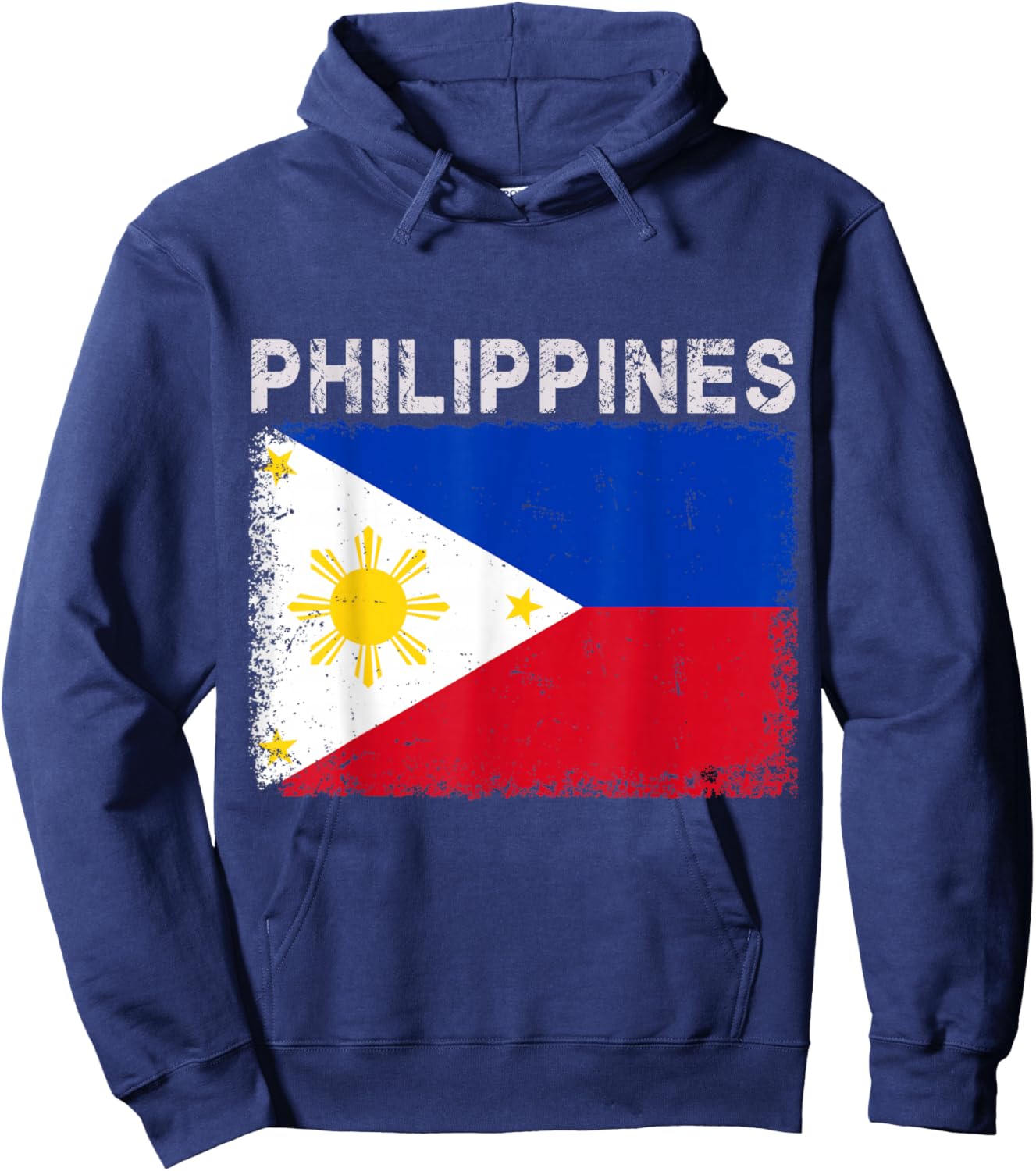 Vintage Philippines Flag Filipino Pride Sports Jersey Hoodie - Hoodie | Navy
