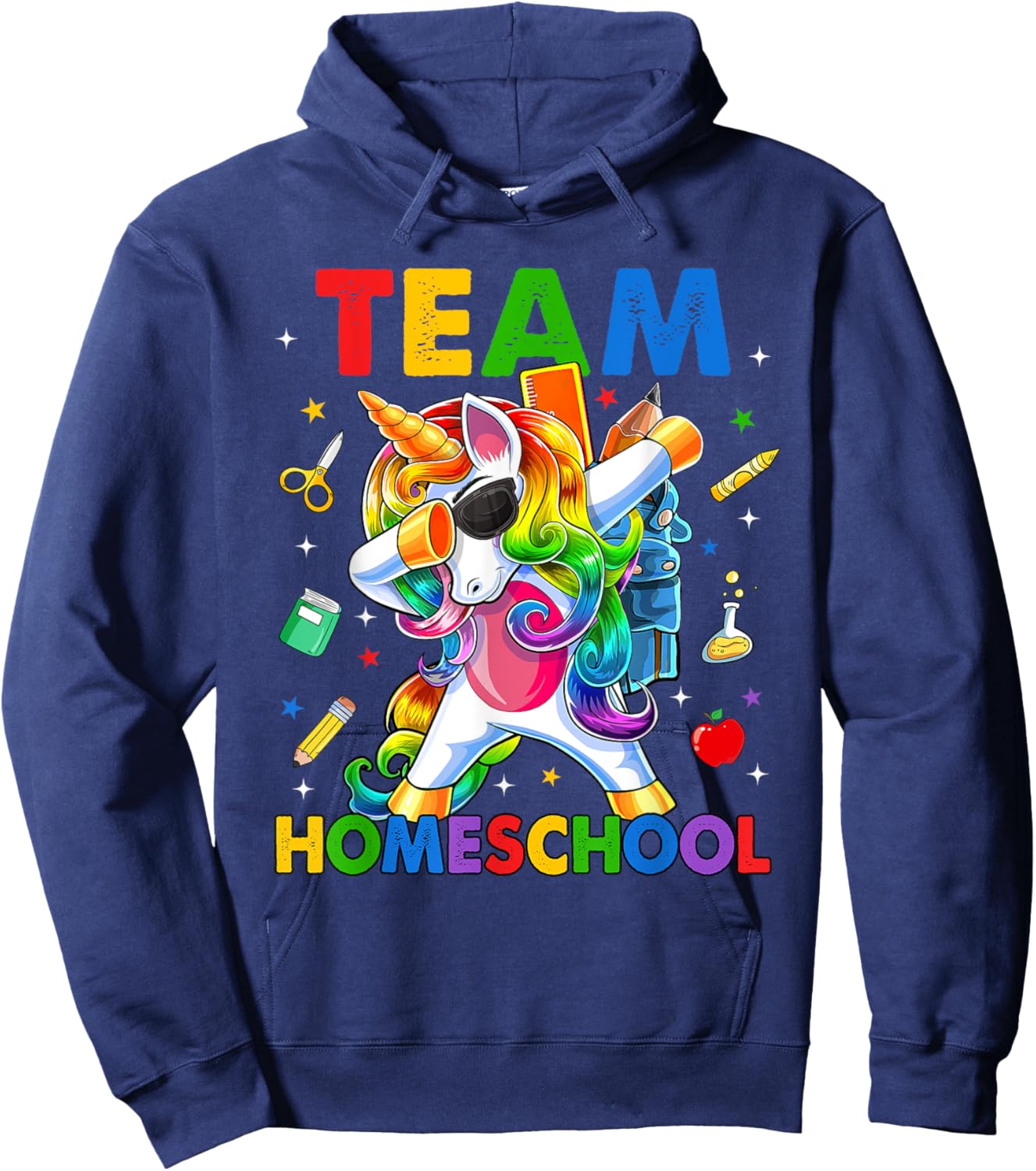 Team Homeschool Squad Dabbing Unicorn Back To School Kids Hoodie - Hoodie | Navy