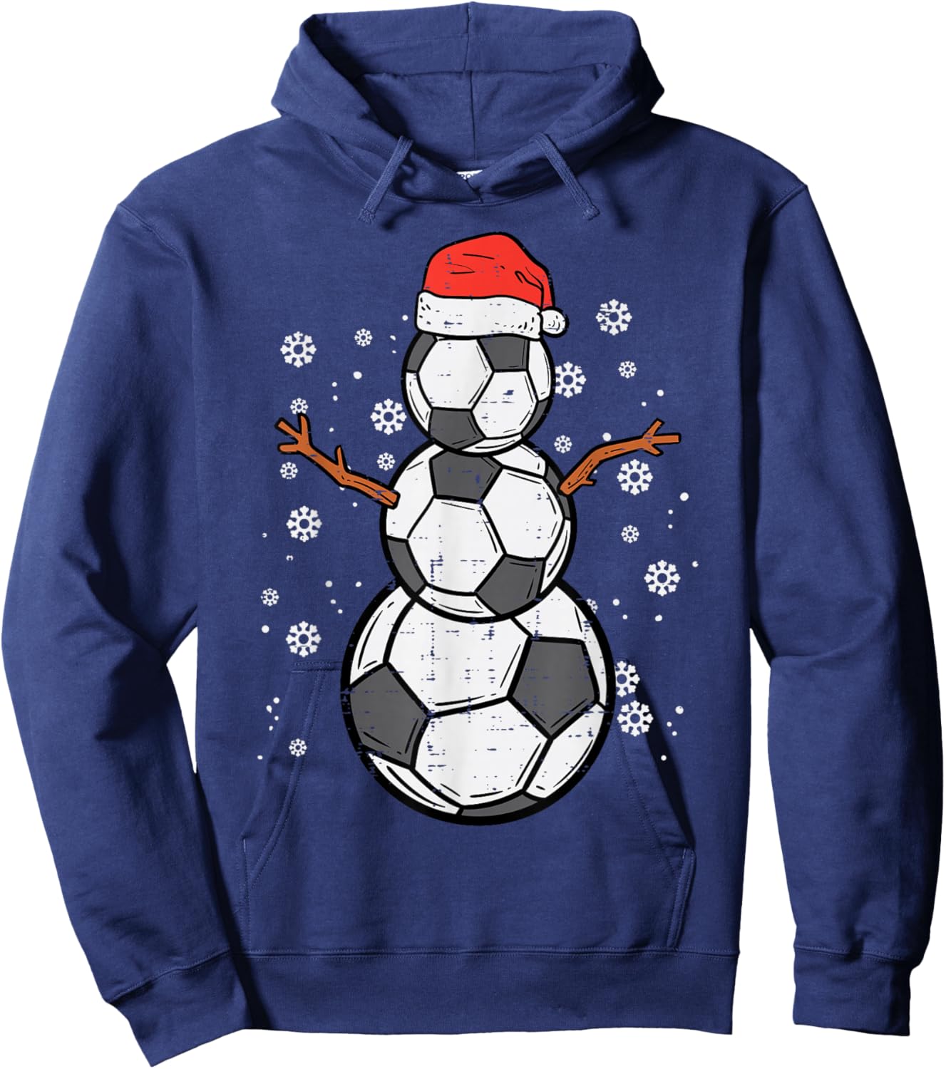 Soccer Snowman Xmas Christmas Sports Boys Girls Hoodie - Hoodie | Navy