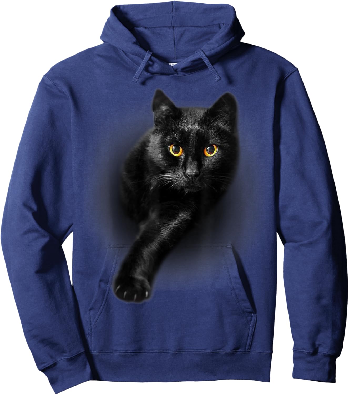 Black Cat Yellow Eyes Cats Shirt Gifts Hoodie - Hoodie | Navy