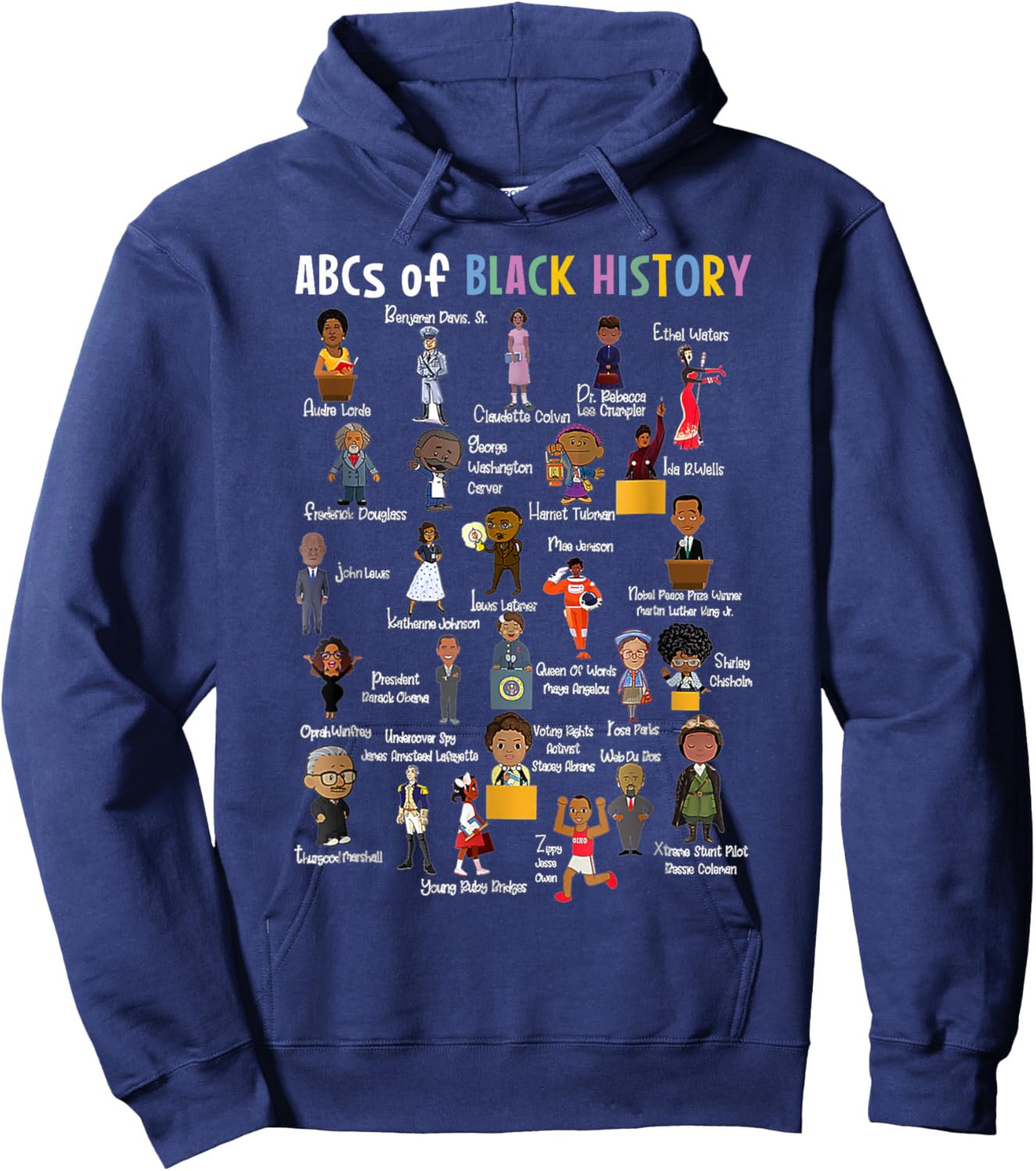Abcs of Black History Month Juneteenth Day Black Men Women Hoodie - Hoodie | Navy