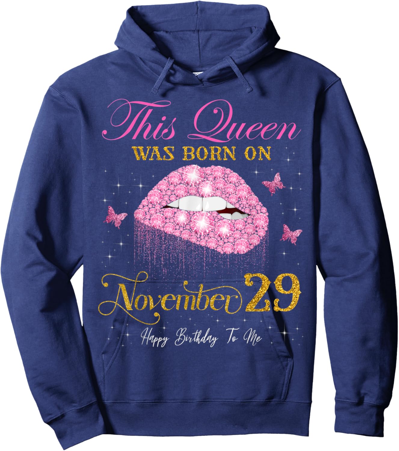 This Queen Was Born on November 29, 29th November Birthday Hoodie - Hoodie | Navy
